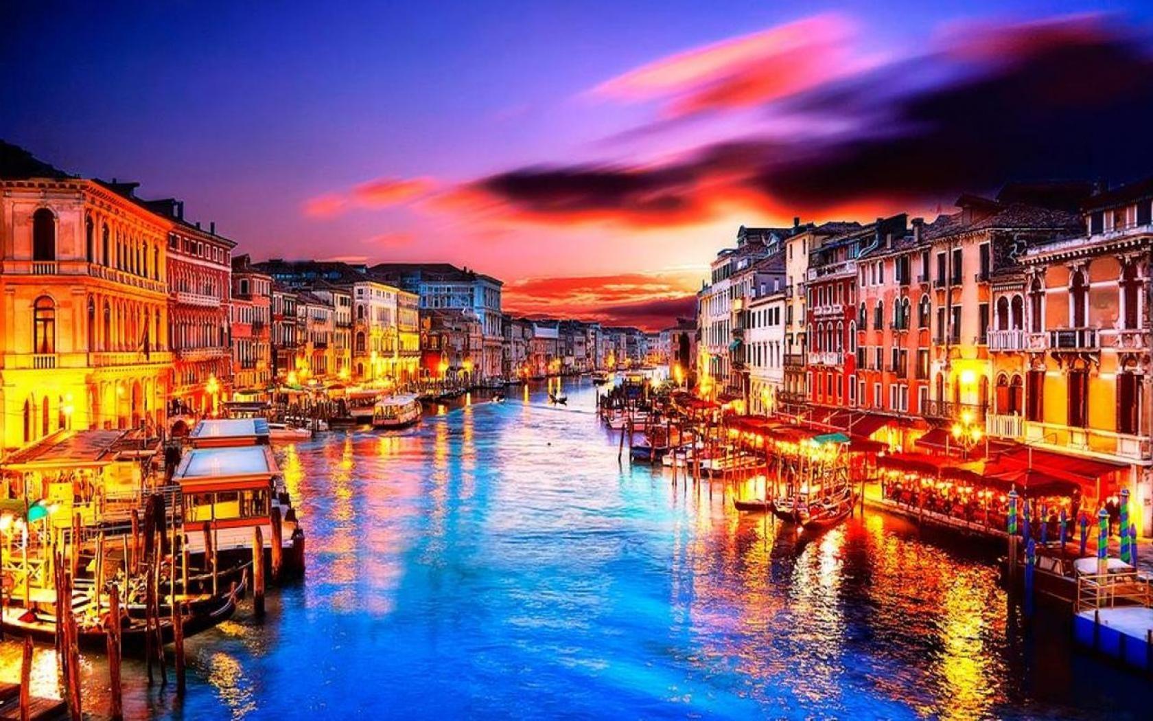 Venice Italy at Night. Romantic Venice At Night