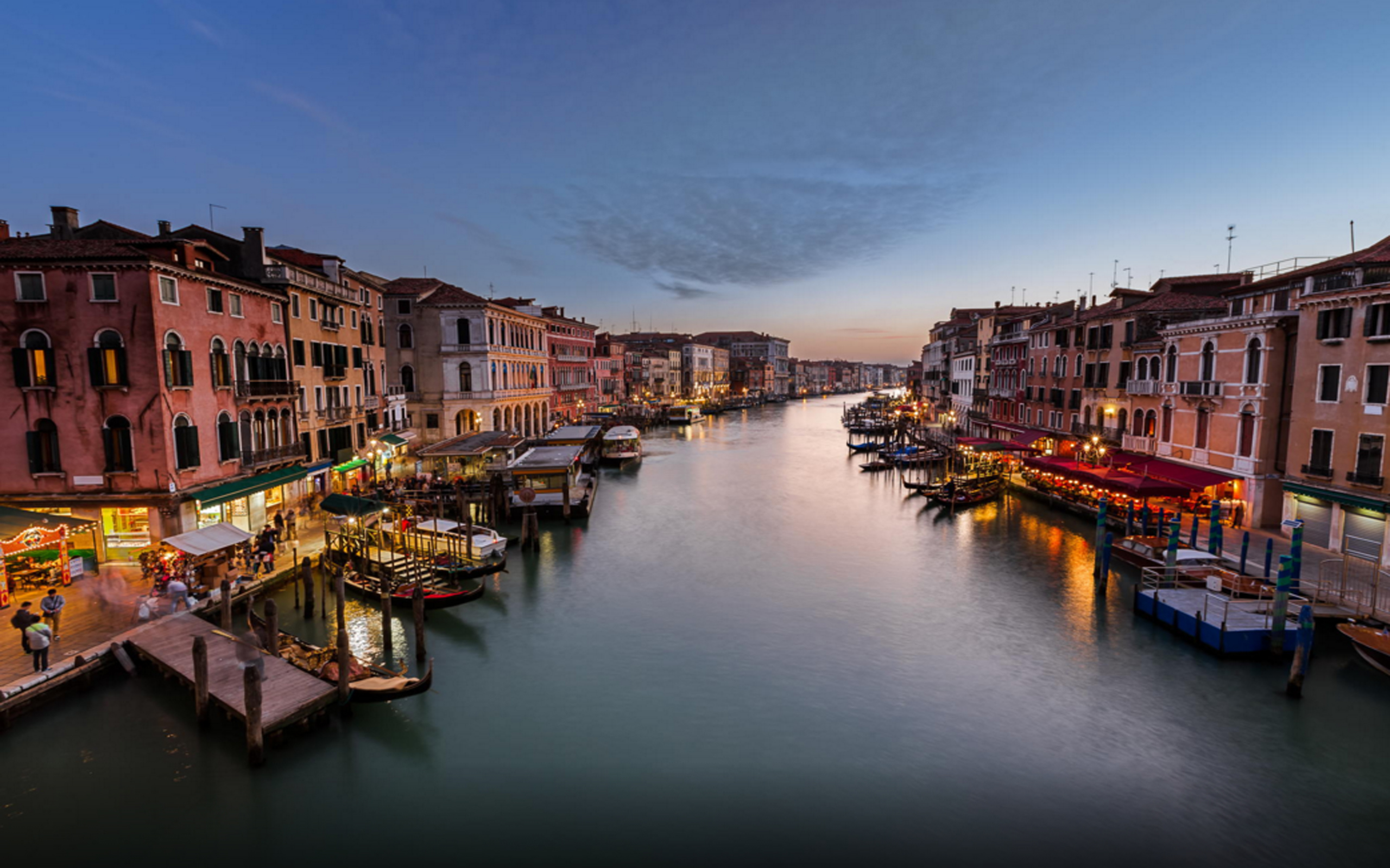 View On Grand Canal From Rialto Bridge, Venice, Italy HD Wallpaper