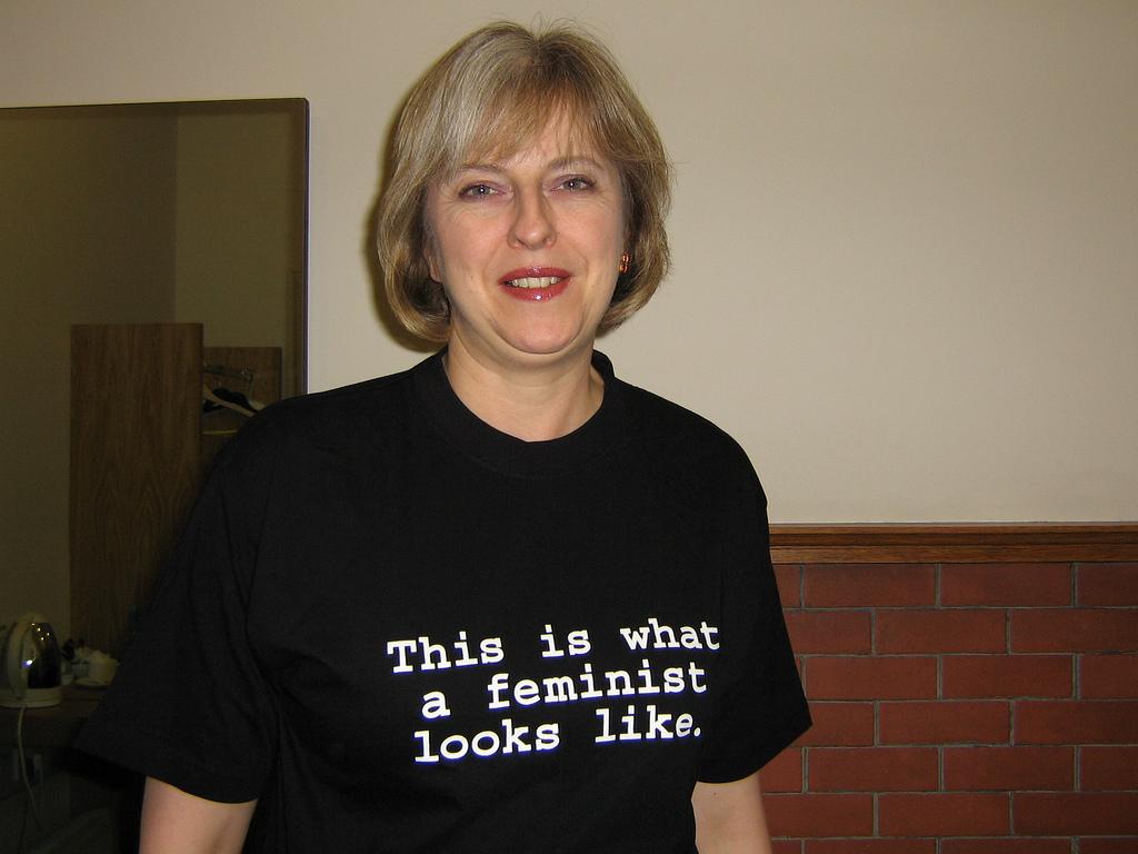 Theresa May. Theresa May in her Fawcett 'This is what a fem