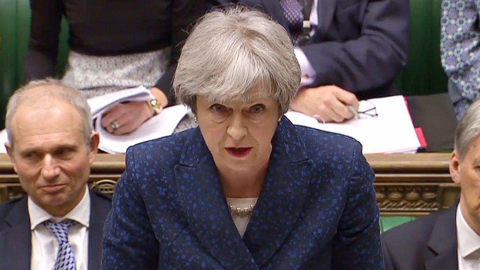 British Prime Minister Theresa May calls out opposition leader