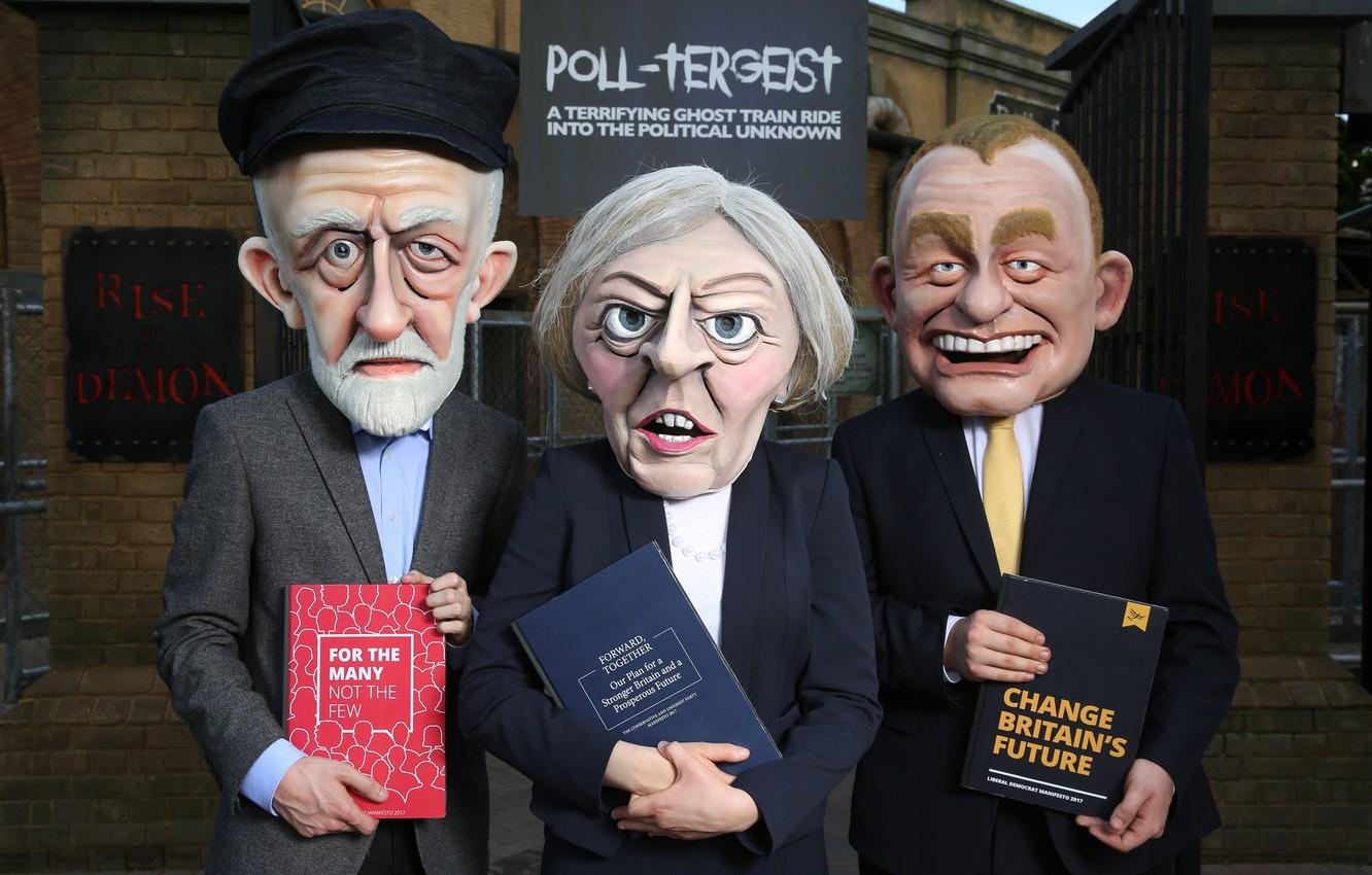 Wallpaper policy, elections, cartoon, Theresa May, Jeremy Corbyn
