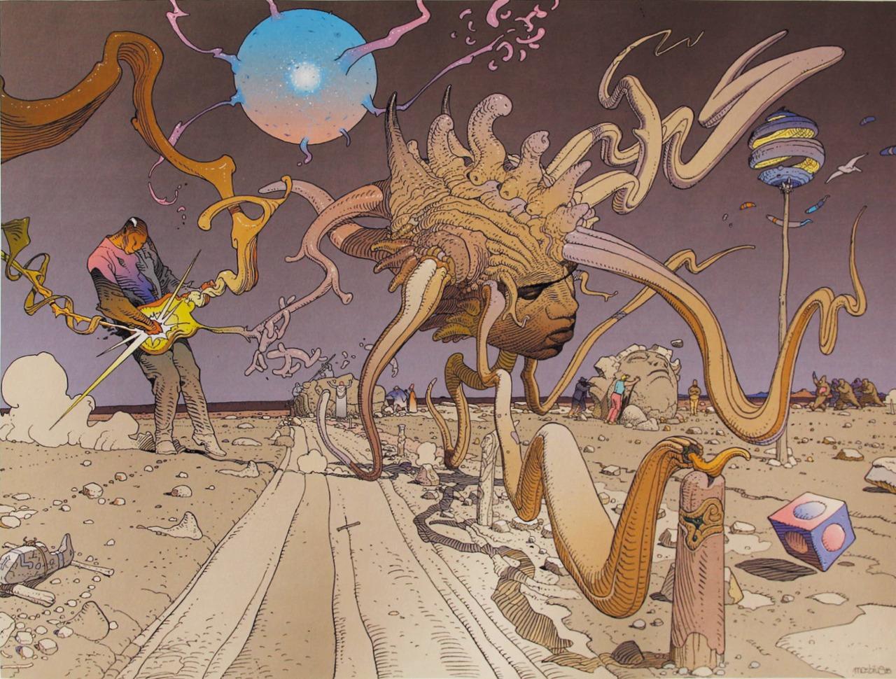 Art, Jimi Hendrix by Jean Giraud, aka MoebiusI Like It A Lot. I
