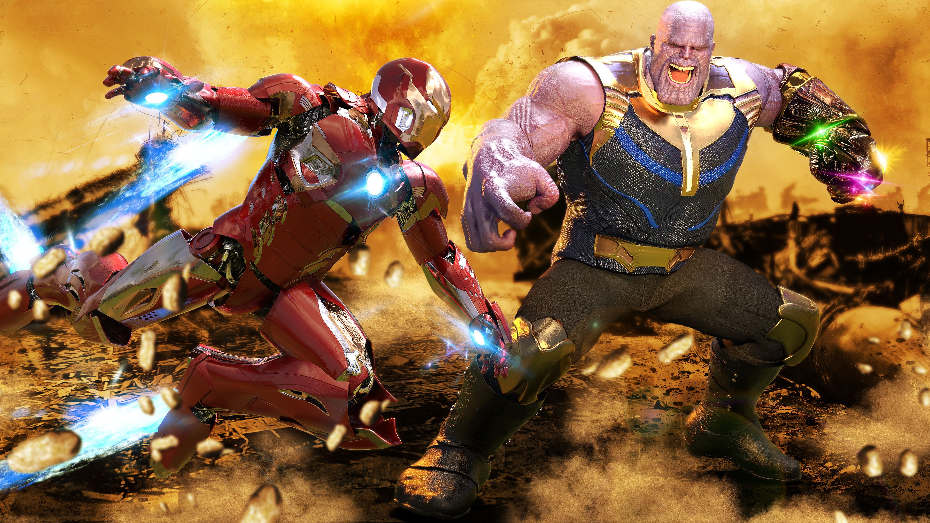 Iron Man Vs Thanos 4k Thanos Wallpaper, Superheroes Wallpaper