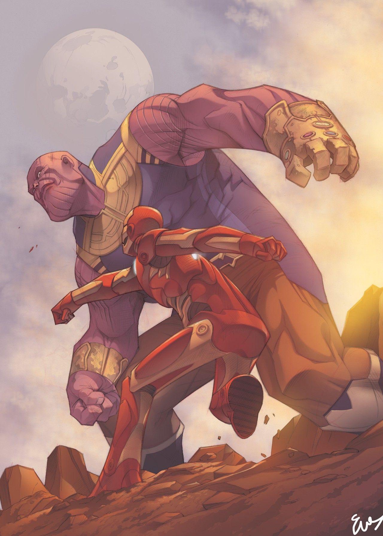Iron Man vs Thanos. Comics. Marvel, Iron Man, Marvel comics