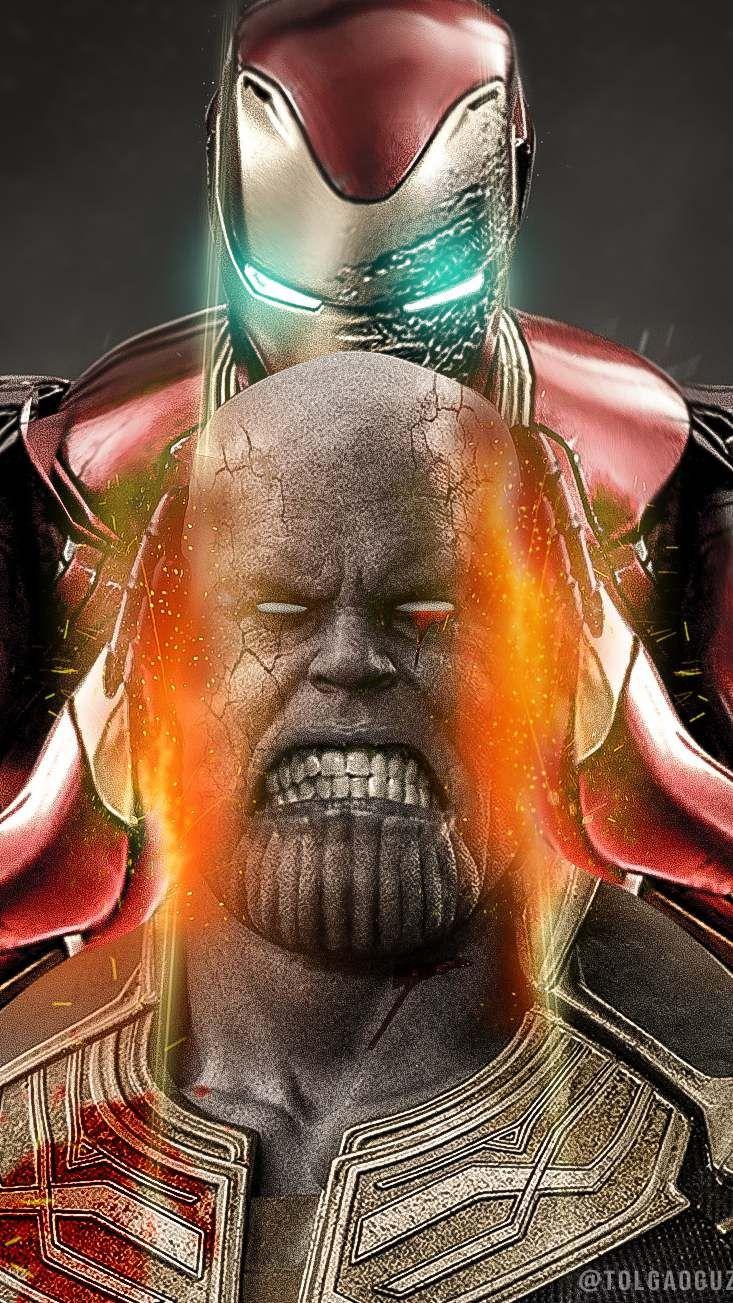 Thanos vs iron man Avengers Endgame iPhone Wallpaper. Marvel comics