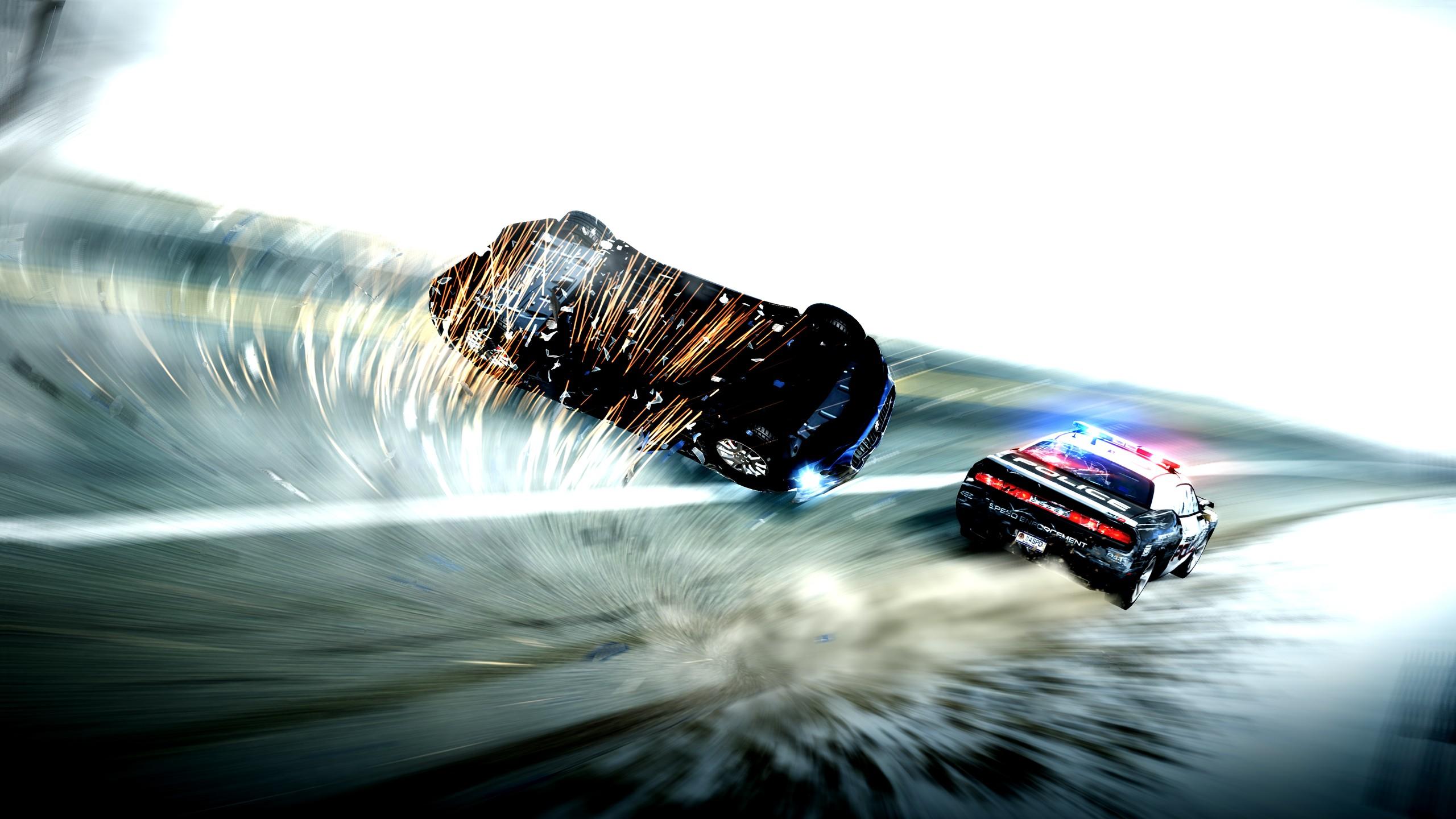 Need for Speed Hot Pursuit Police Crash Roll Accident wallpaper
