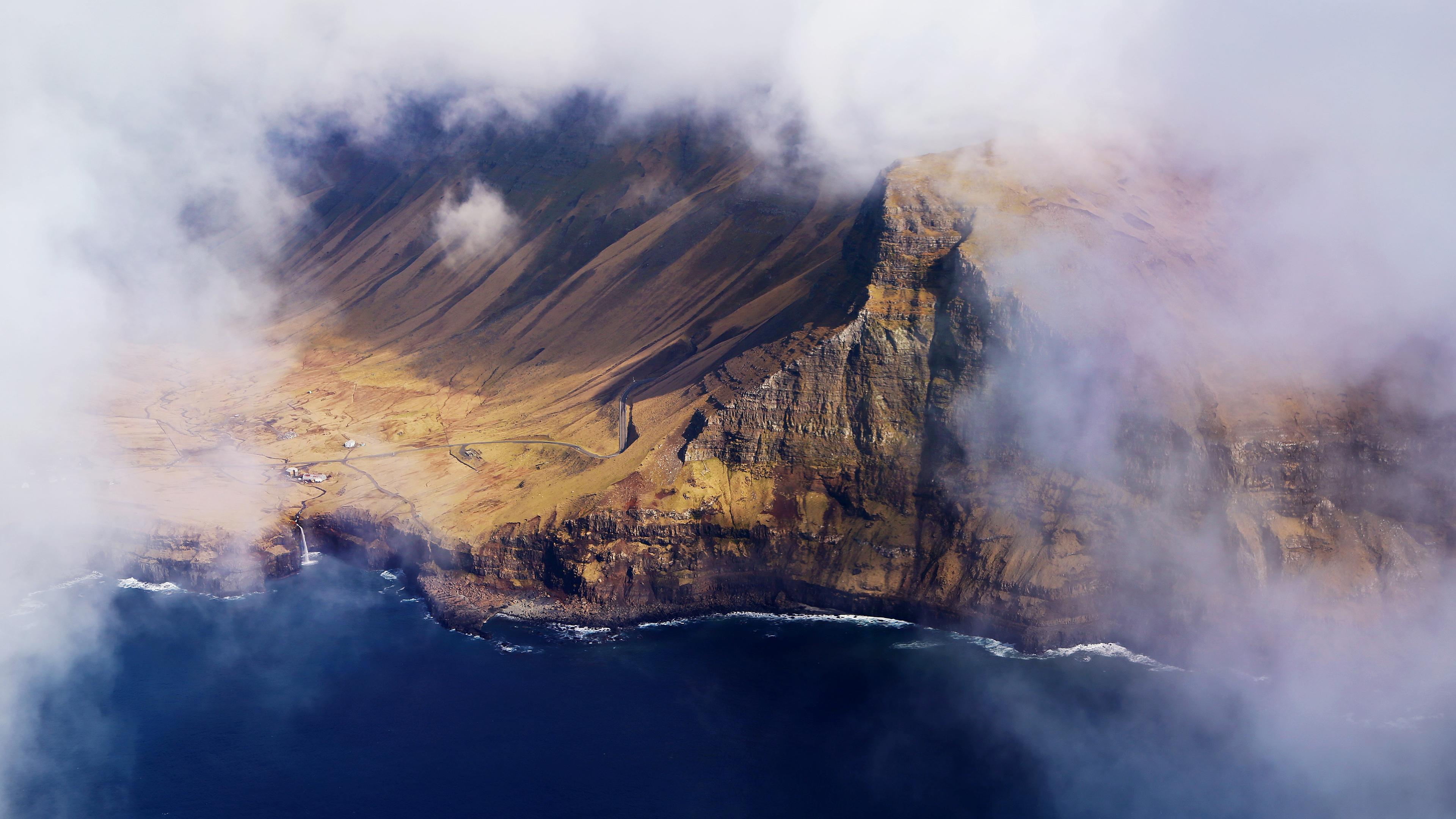 Wallpaper Clouds, Faroe Islands, 4K, Nature