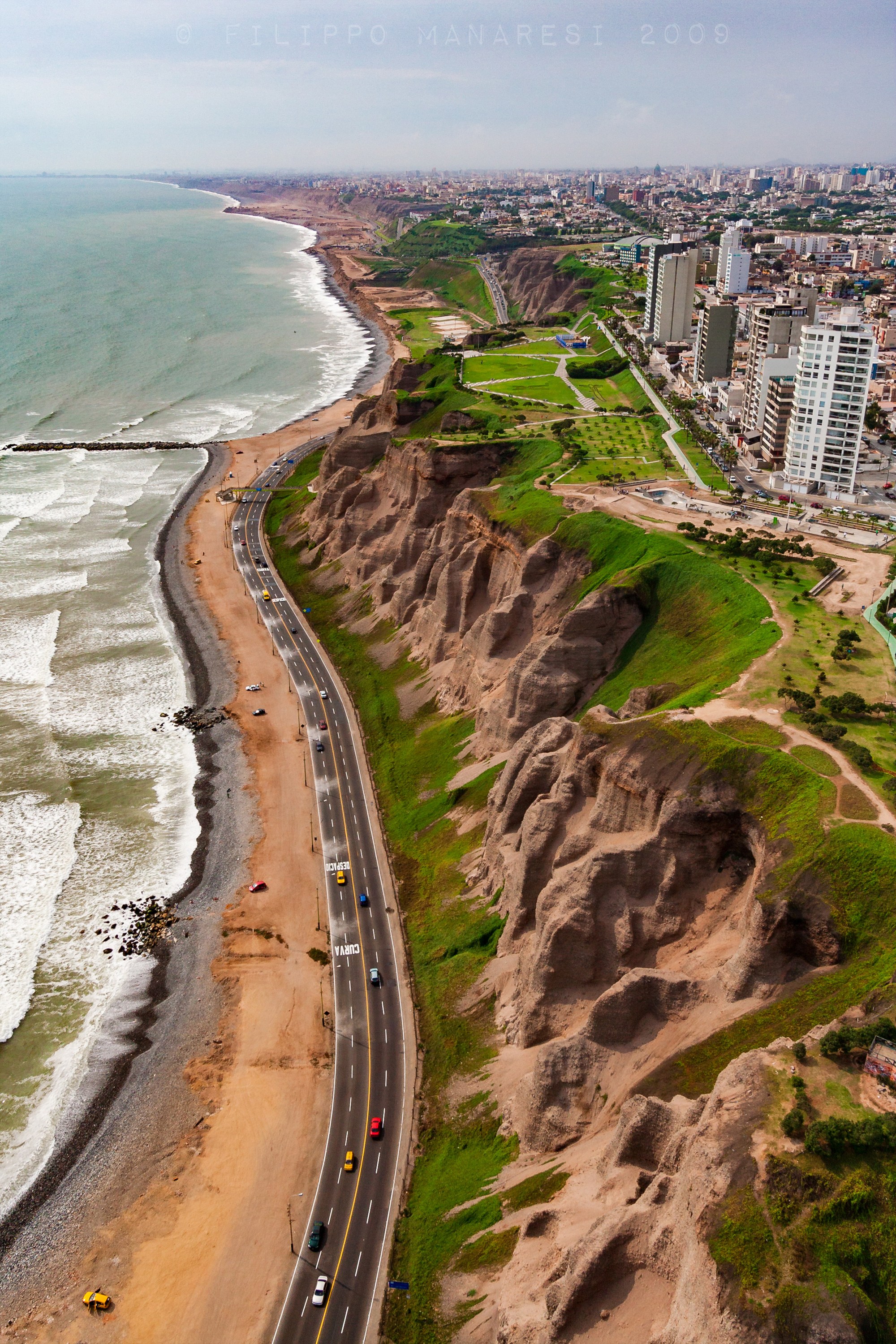 Flying over Lima.