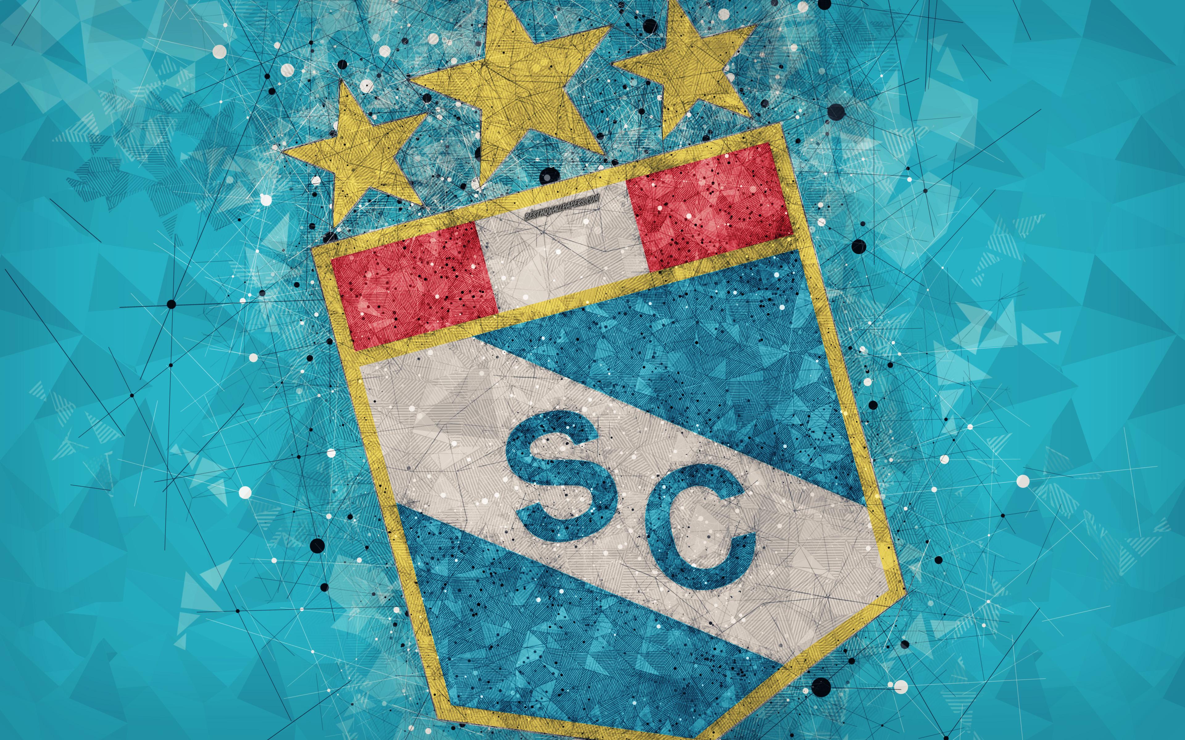 Download wallpaper Club Sporting Cristal, 4k, geometric art, logo