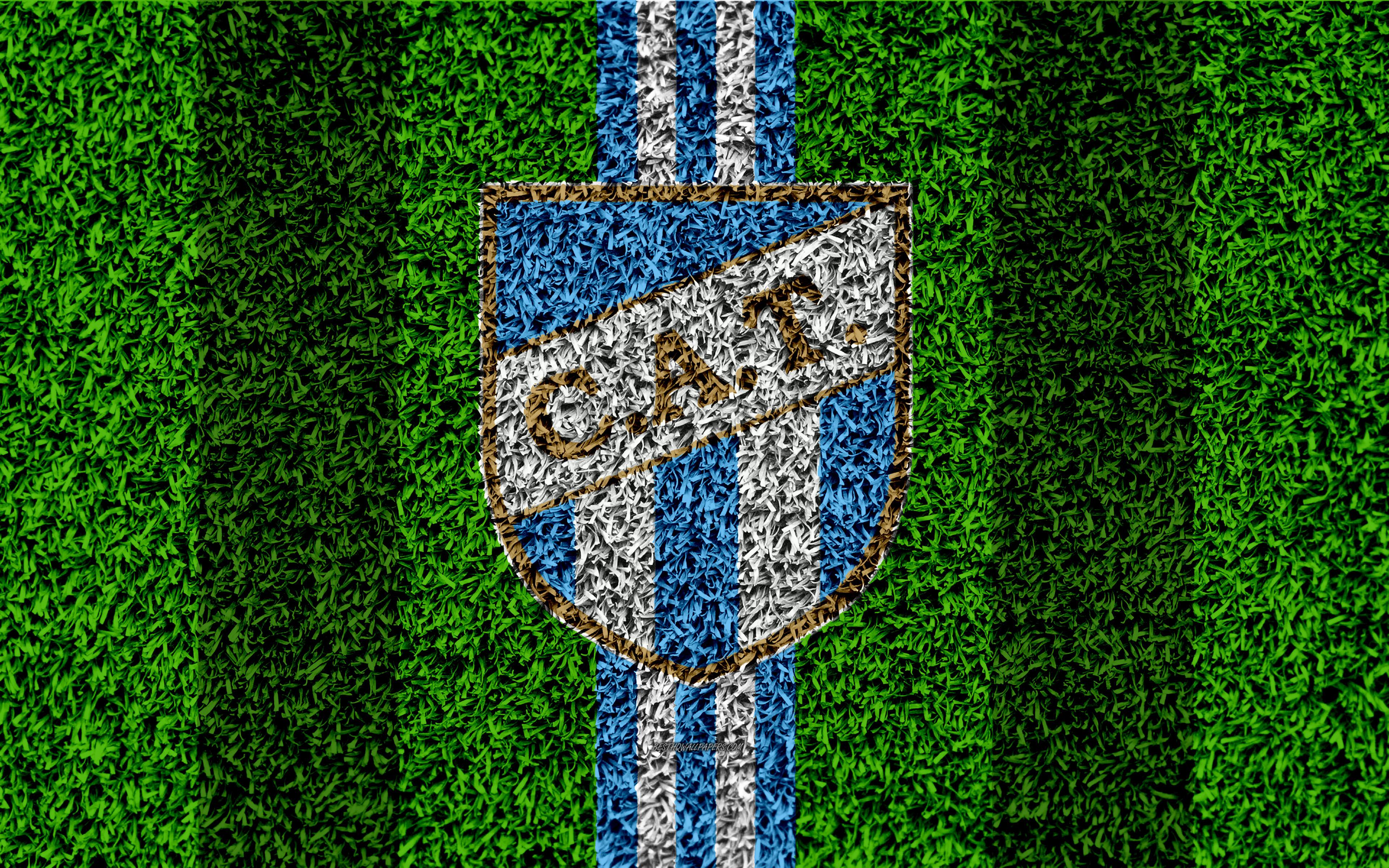 Download wallpaper Club Atletico Tucuman, 4k, football lawn, logo