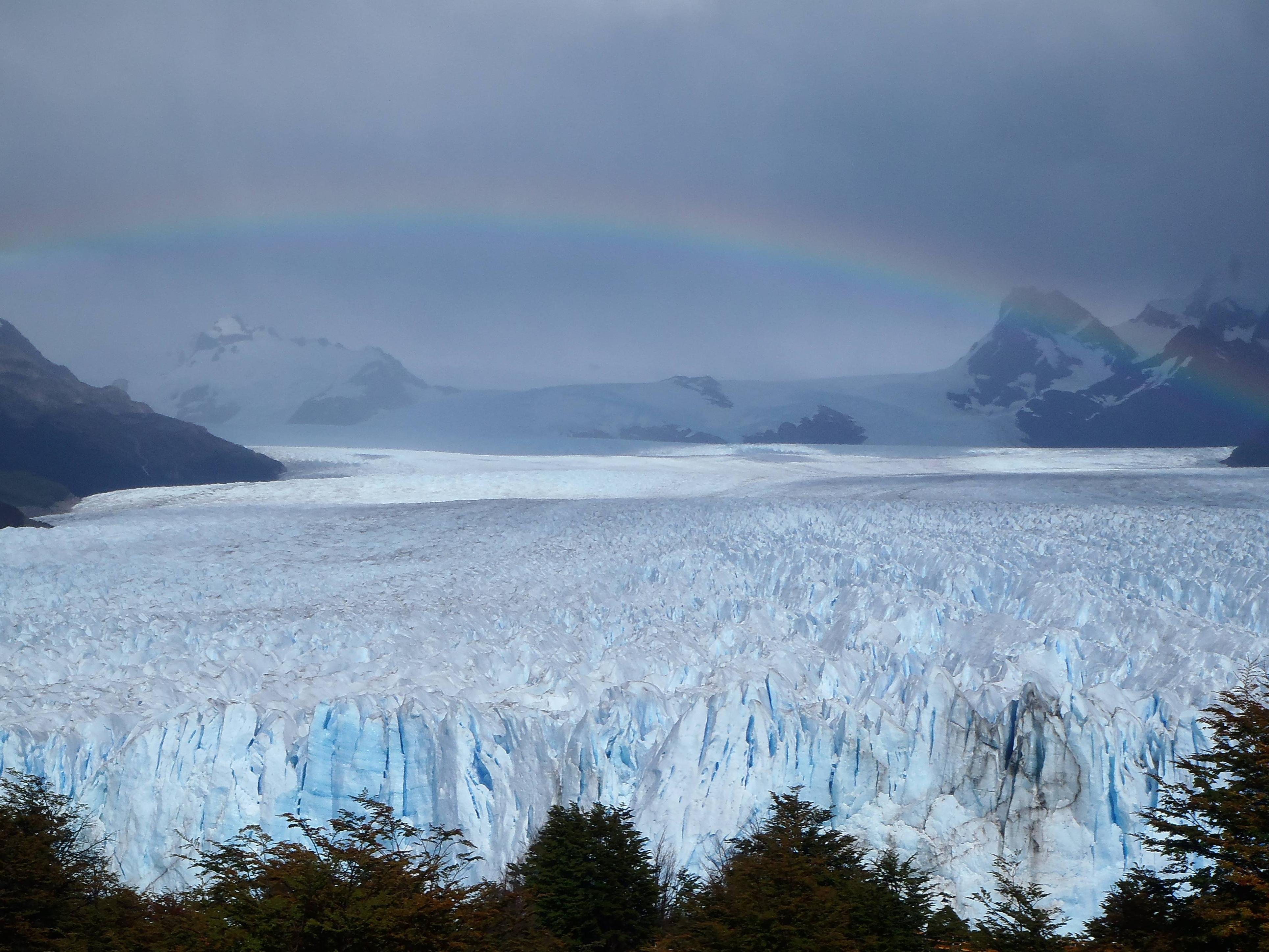 Rainbow Over the Perito Moreno Glacier 4K wallpaper