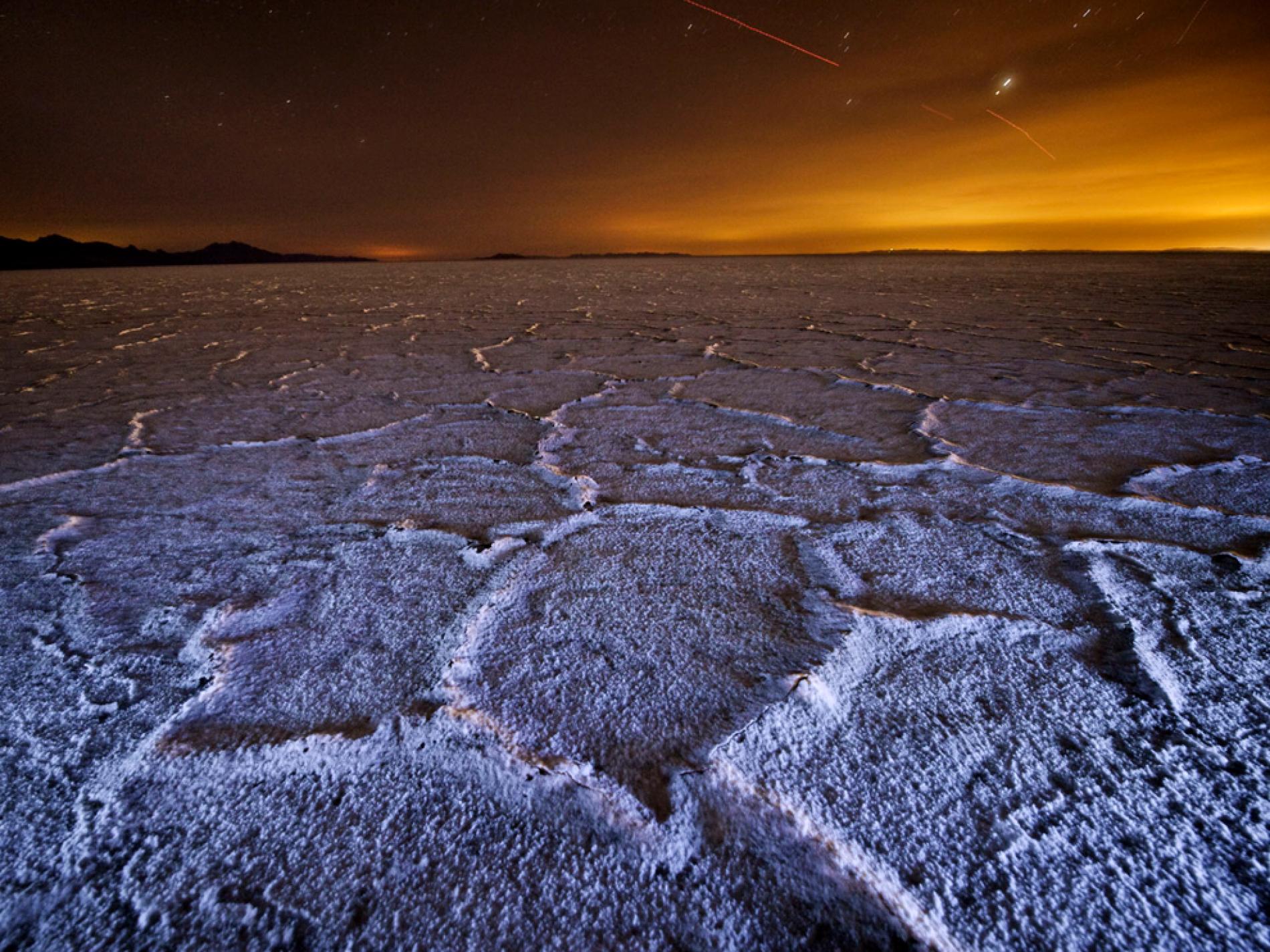Bonneville Salt Flats at Night, Utah