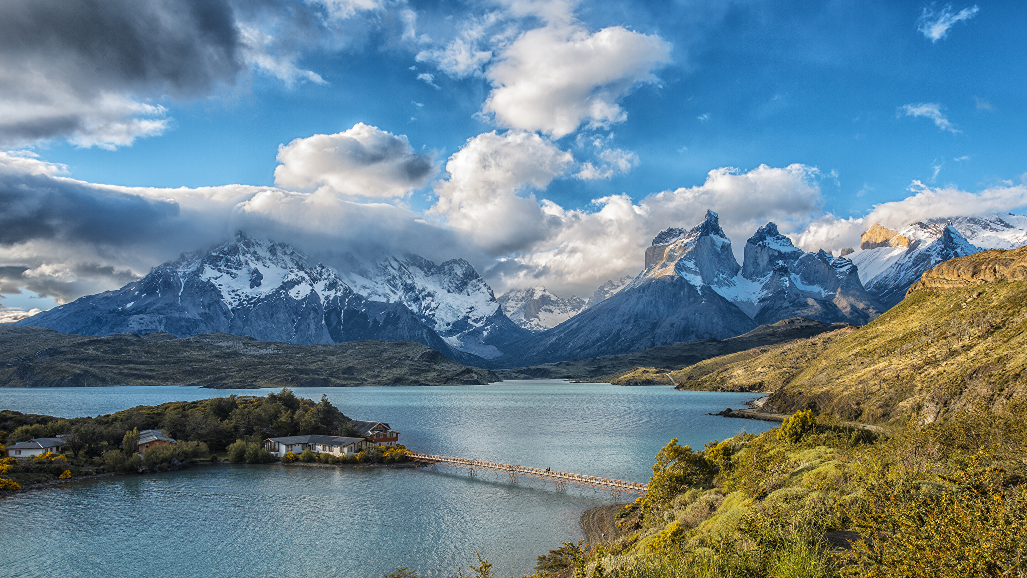 image Chile Lake Pehoe Torres del Paine National Park 2048x1152