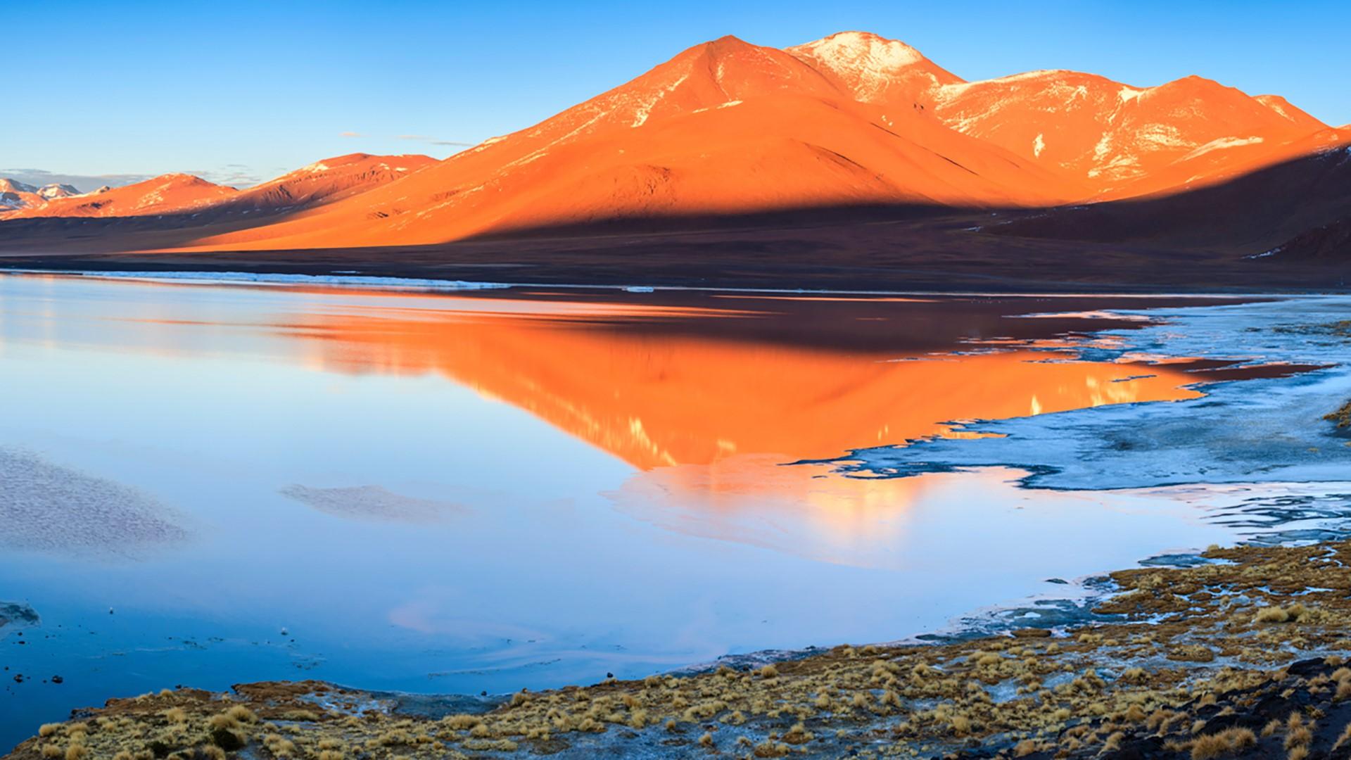 Sunrise over Laguna Colorada, Bolivian Altiplano, Andes, Bolivia