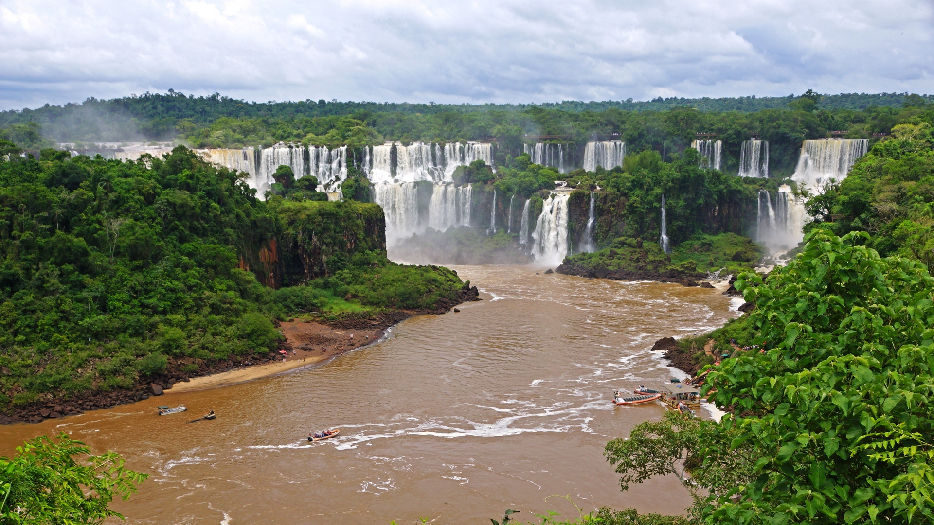Iguazu Falls Brazil River Waterfalls Nature View Wallpaper