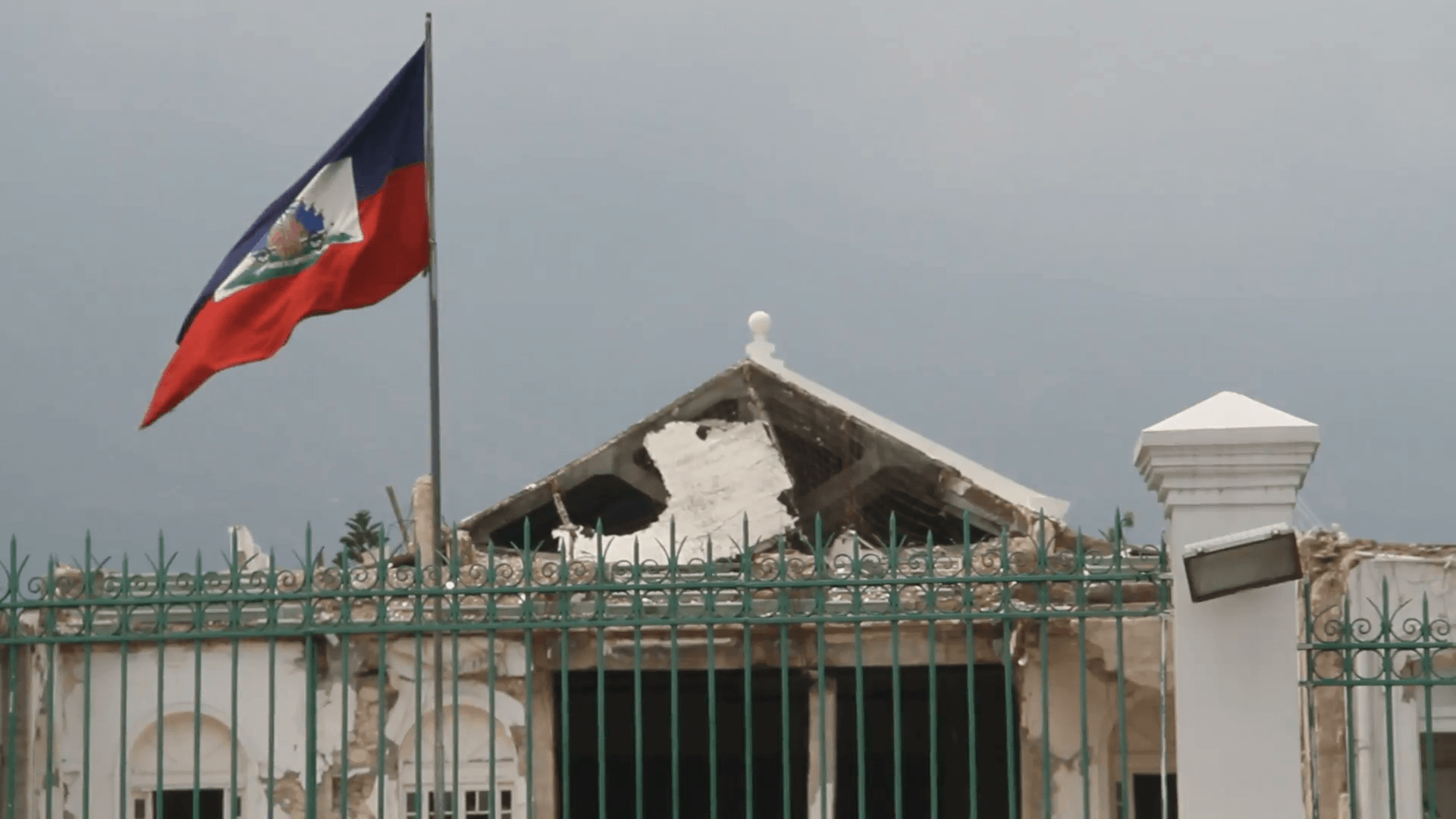 Ruined Capital Building And Flag Port Au Prince Haiti Stock Video