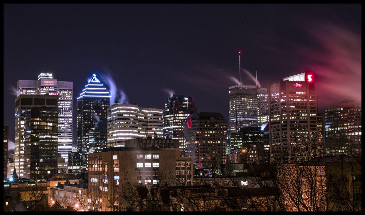 Building Canada Montreal quebec night light cities monuments