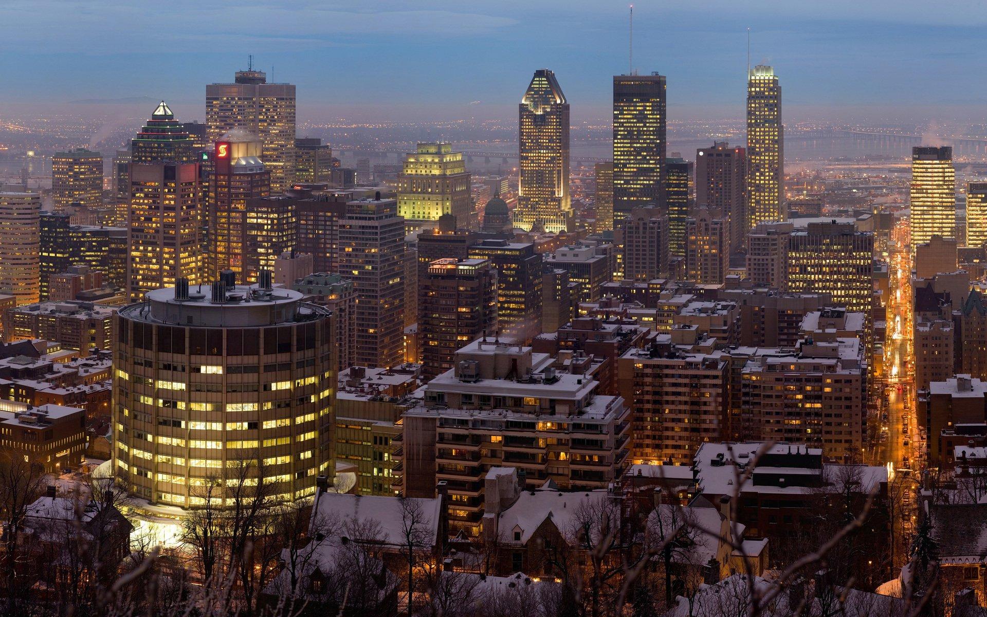 Montreal Twilight Panorama HD Wallpaper. Background Image