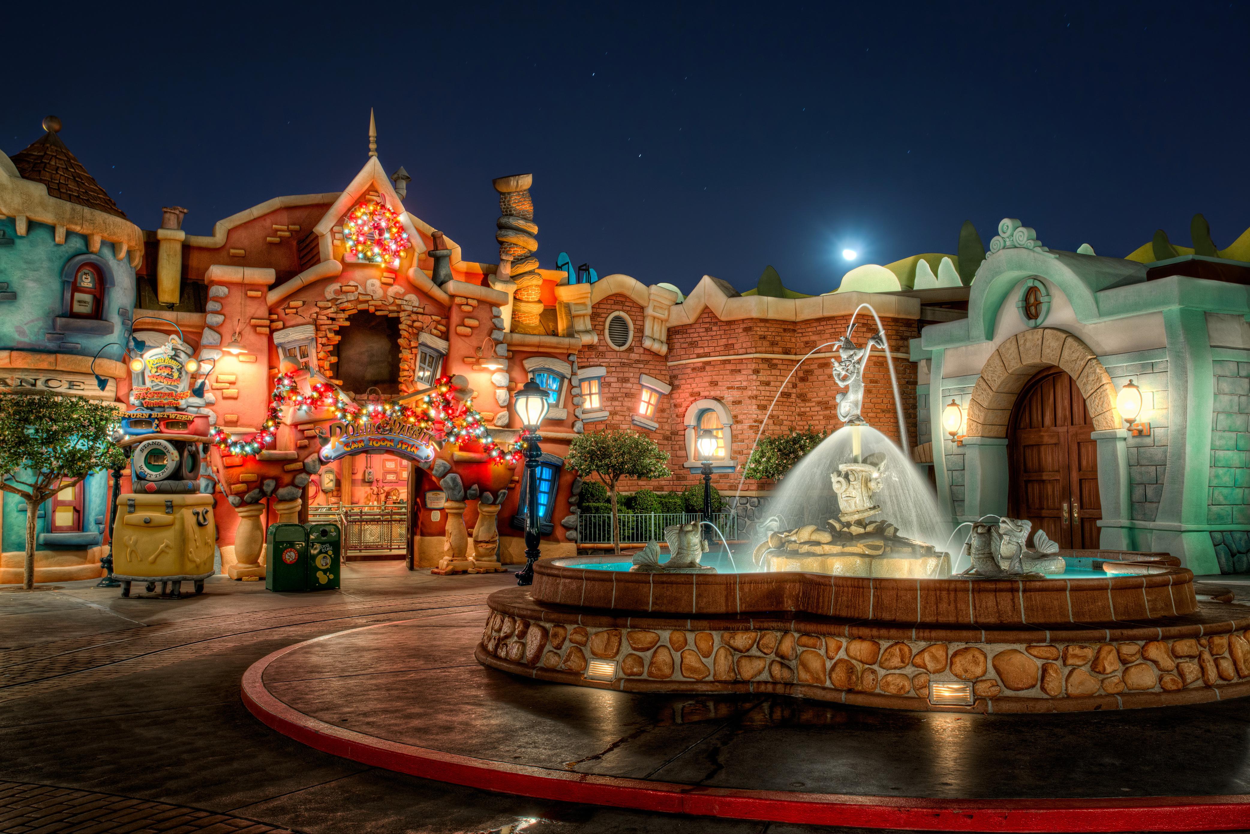 Wallpaper California Disneyland USA Fountains HDRI Parks 4168x2779