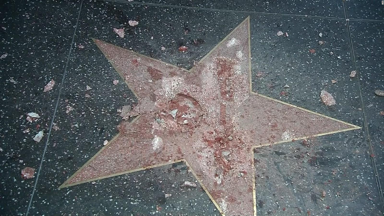 Donald Trump's Hollywood star destroyed