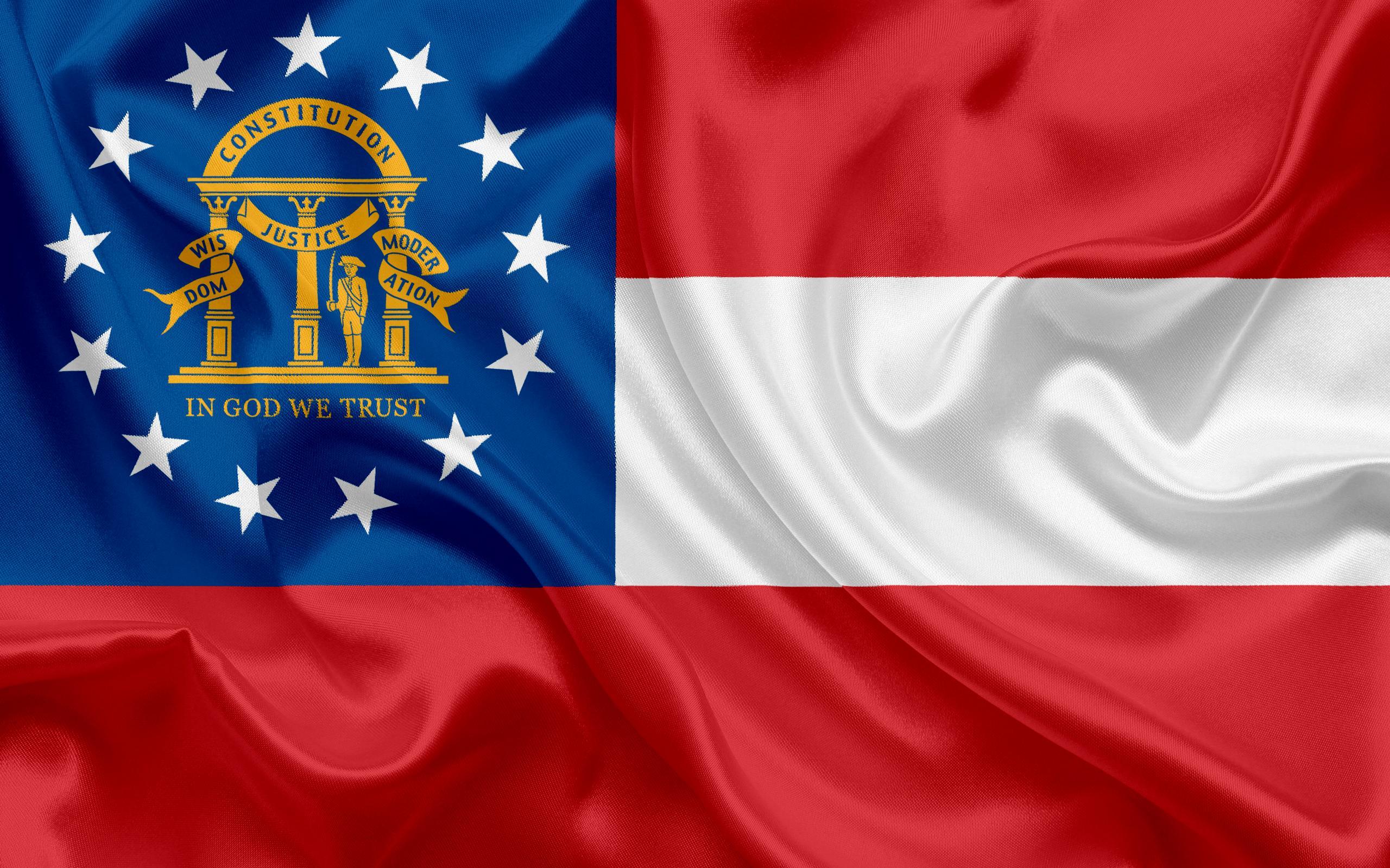 Download wallpaper Flag of Georgia State, flags of States, USA