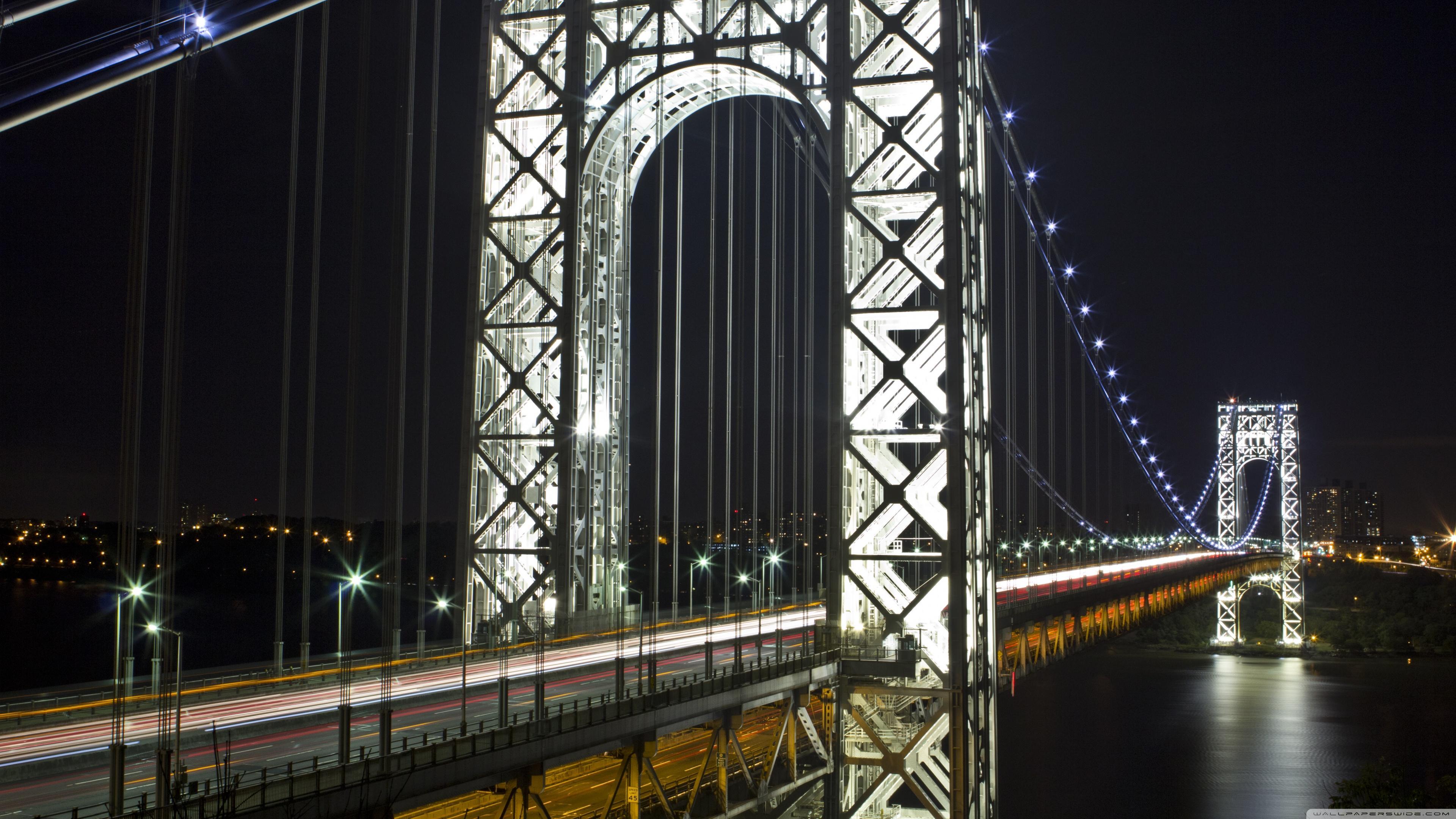George Washington Bridge at Night ❤ 4K HD Desktop Wallpaper for 4K
