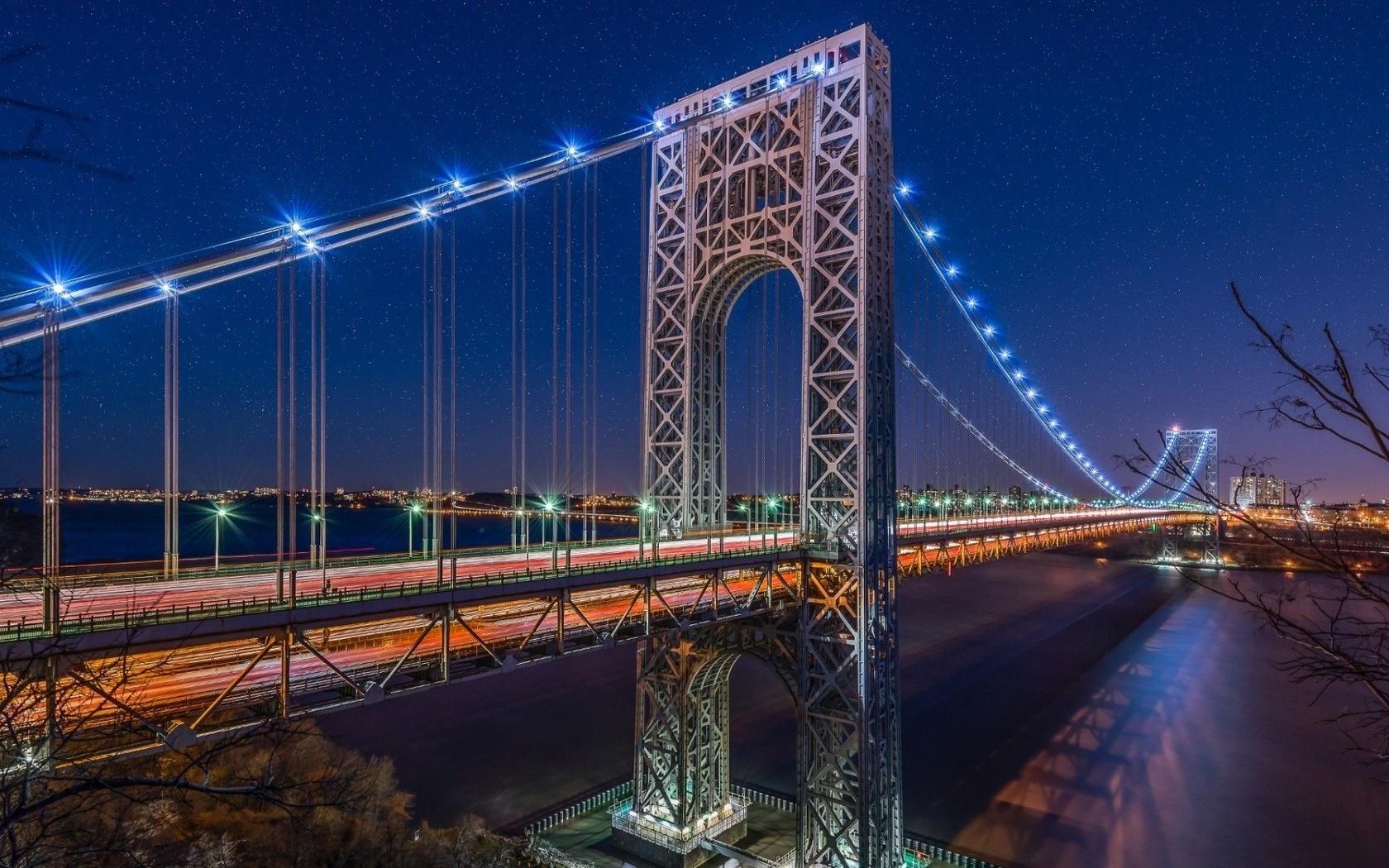 George Washington Bridge At Night HD Wallpaper. Wallpaper Studio 10