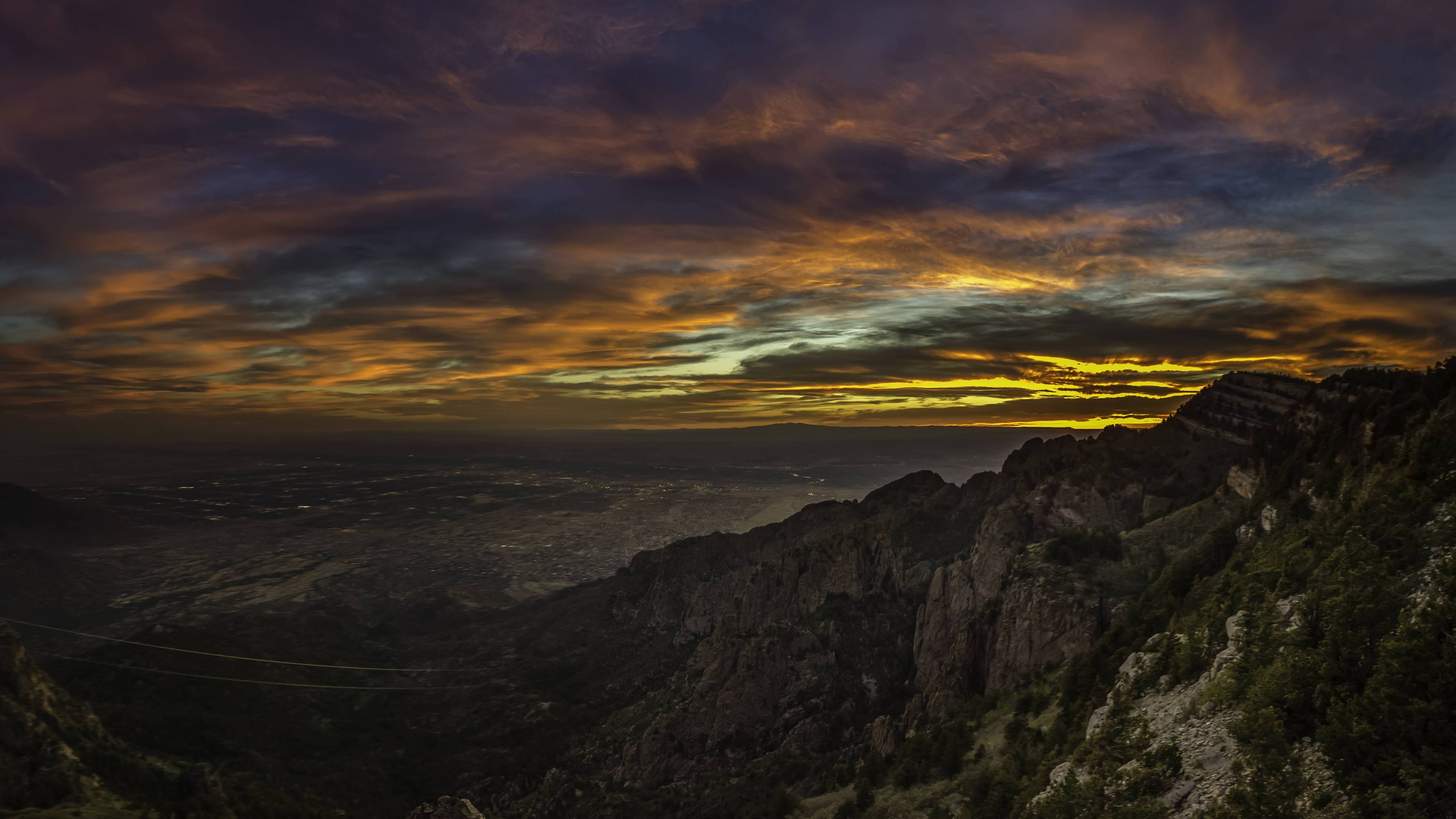 BOTPOST] The view of Albuquerque, New Mexico at sunset from Sandia Peak. [3840x2160], WQHD_Wallpaper
