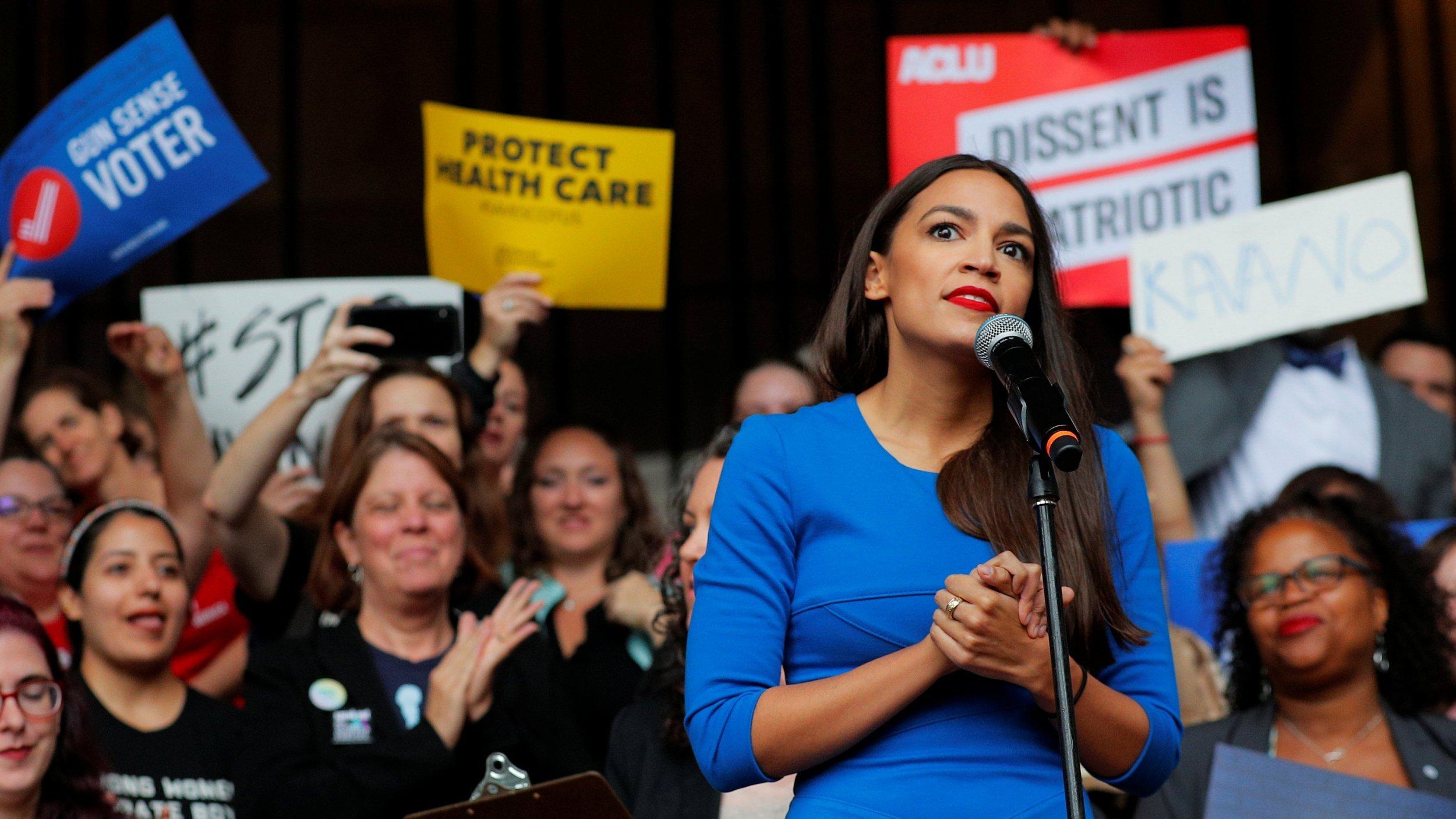 Alexandria Ocasio Cortez Storms Nancy Pelosi's Office For Climate