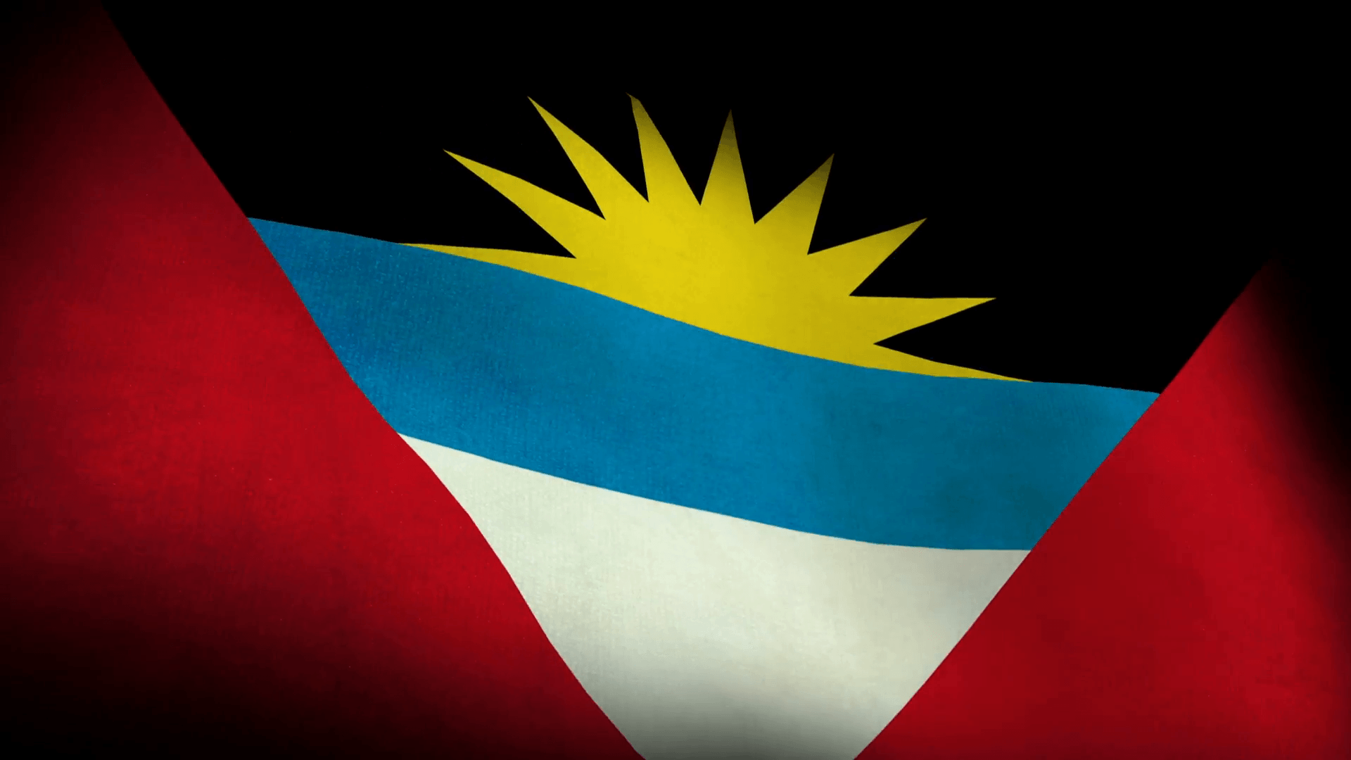Low Angle view of National flag of antigua and barbuda background
