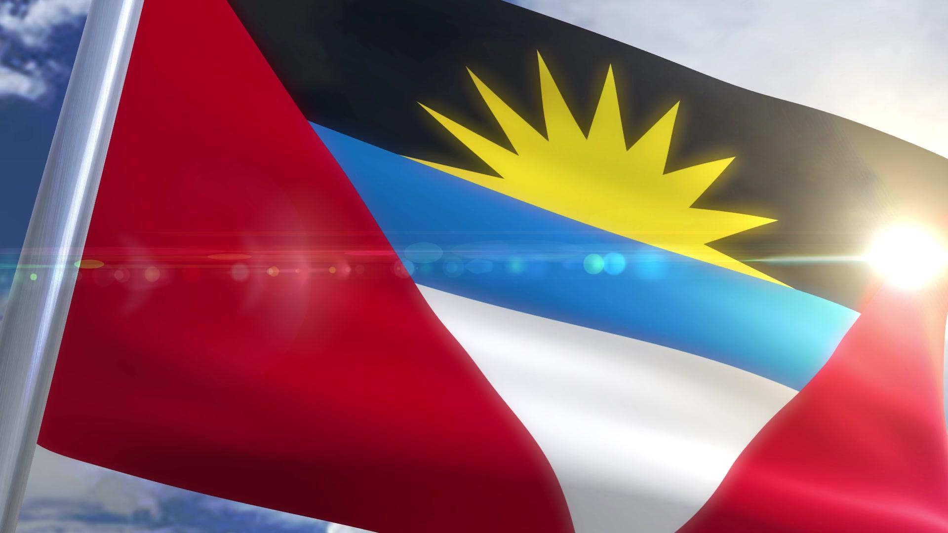 Waving flag of Antigua and Barbuda Animation HD Video Clips