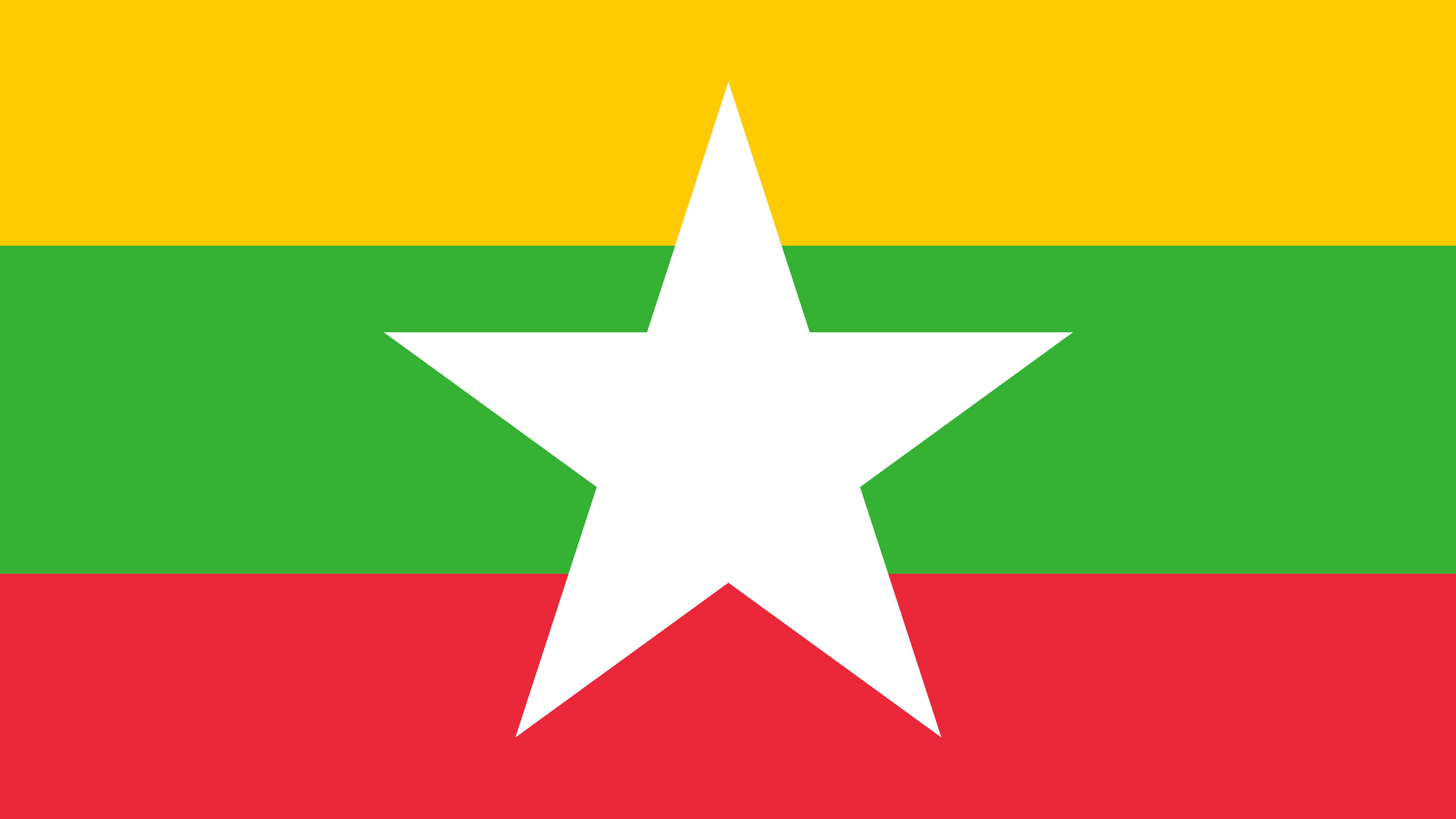 Myanmar Flag UHD 4K Wallpaper