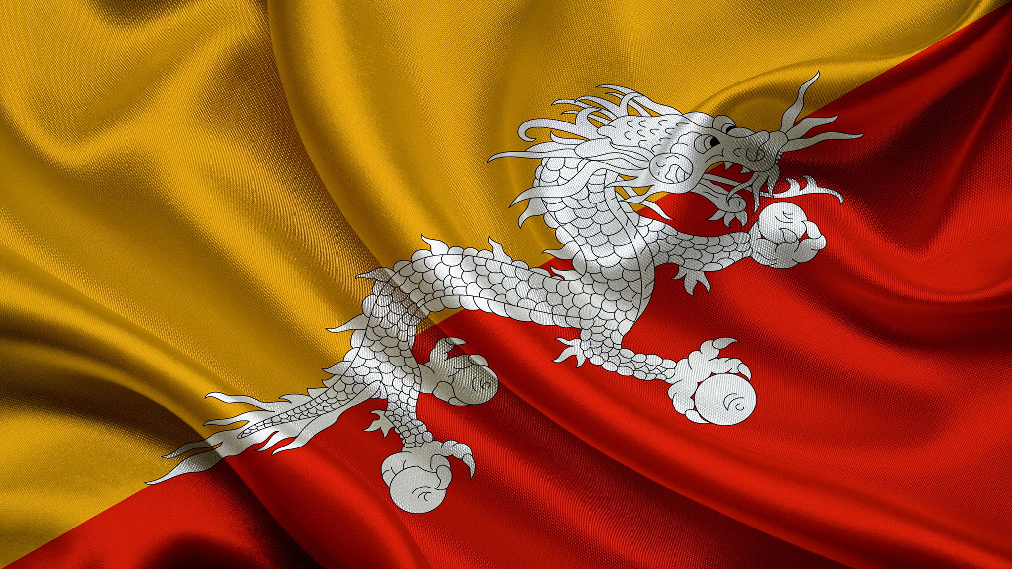 Image Dragons Bhutan Flag 2048x1152