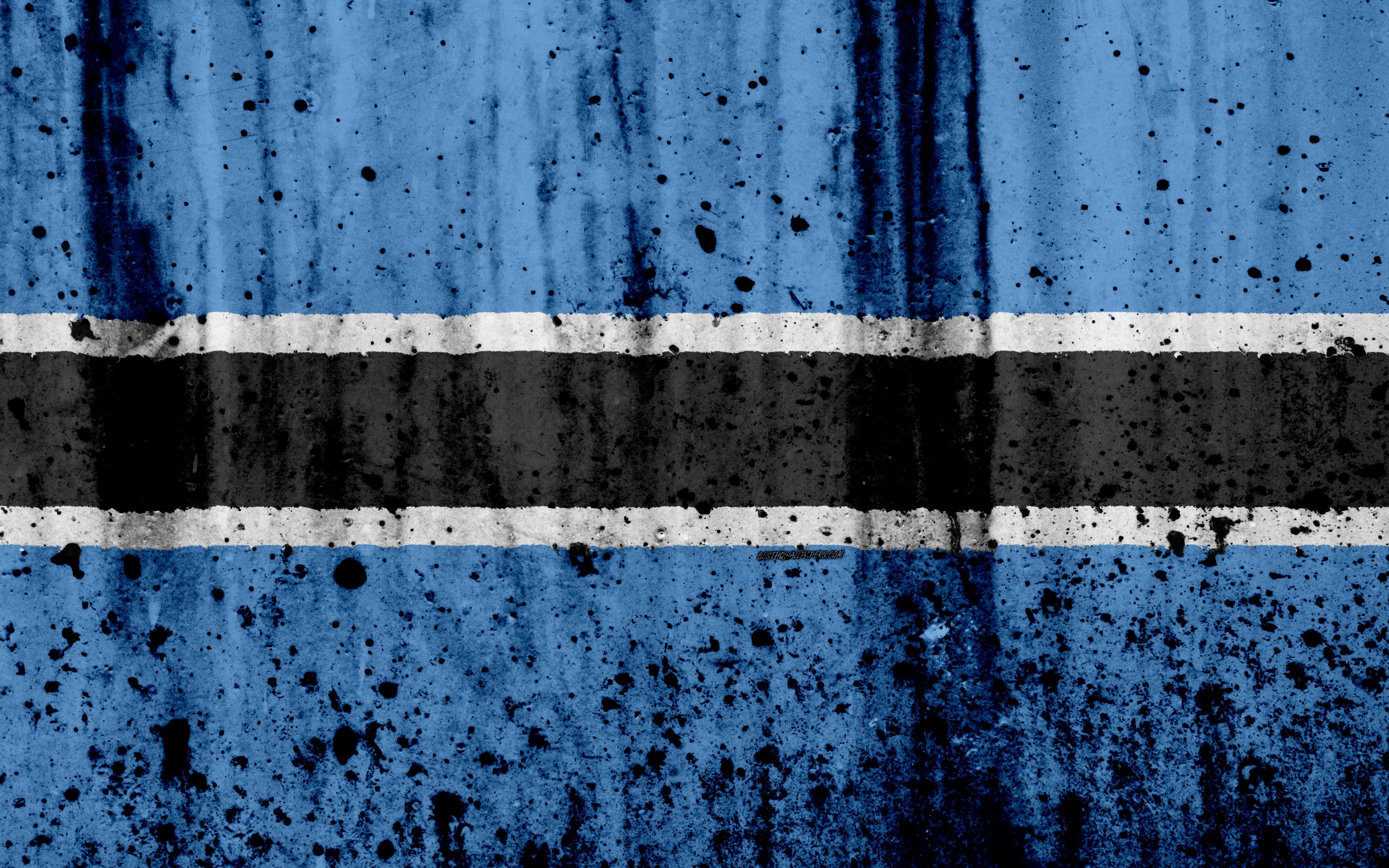 Download wallpaper Botswana flag, 4k, grunge, flag of Botswana