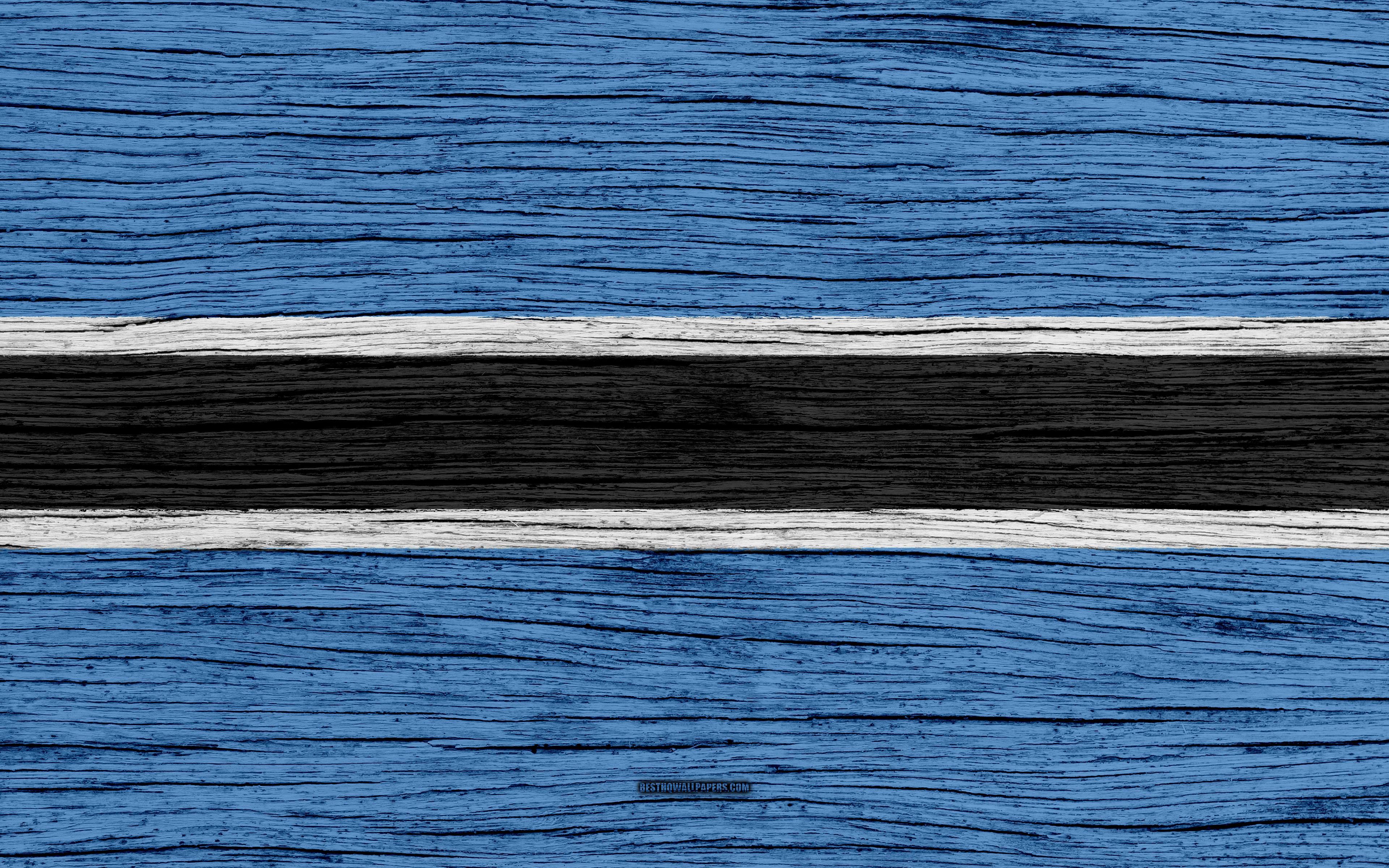 Download wallpaper Flag of Botswana, 4k, Africa, wooden texture