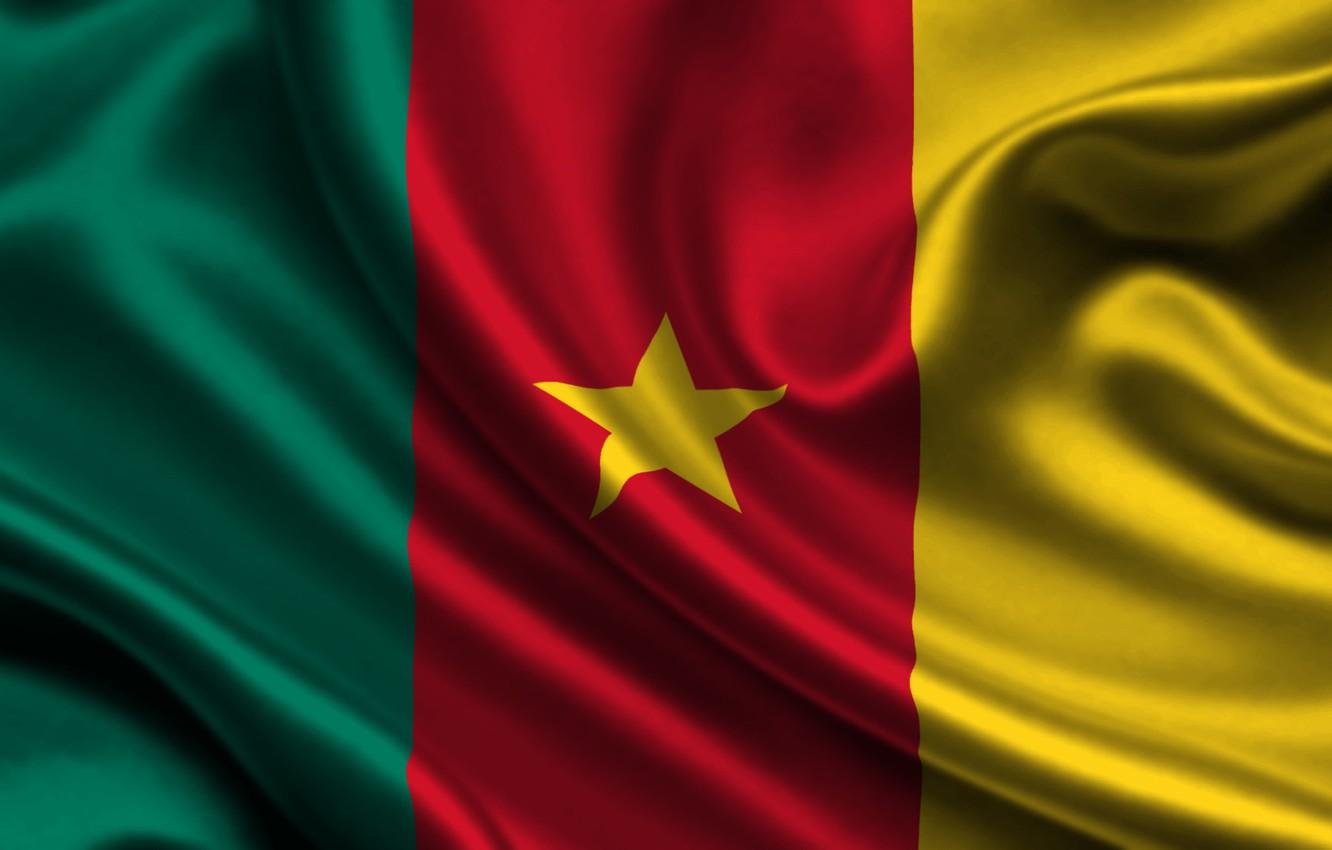 Wallpaper Red, Star, Flag, Texture, Yellow, Green, Flag, Cameroon