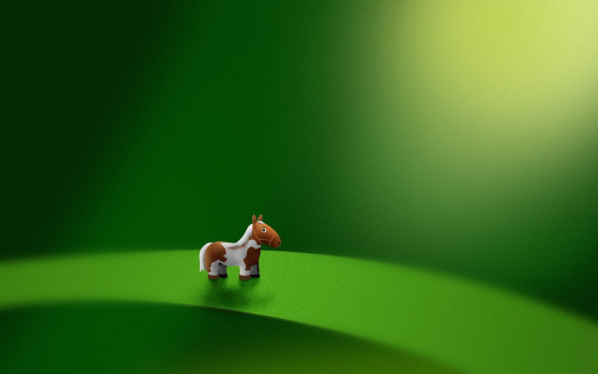 green sheet ponies horse micro HD wallpaper