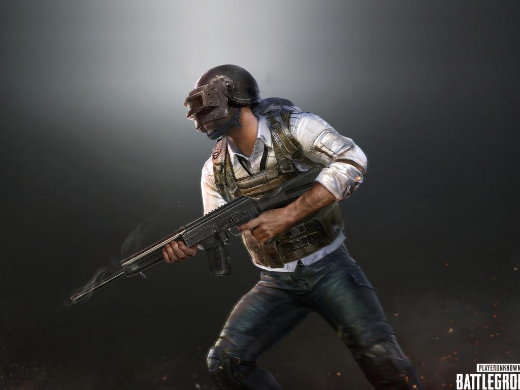 Download 1024x768 wallpaper pubg, helmet guy, mobile game, 1024x768