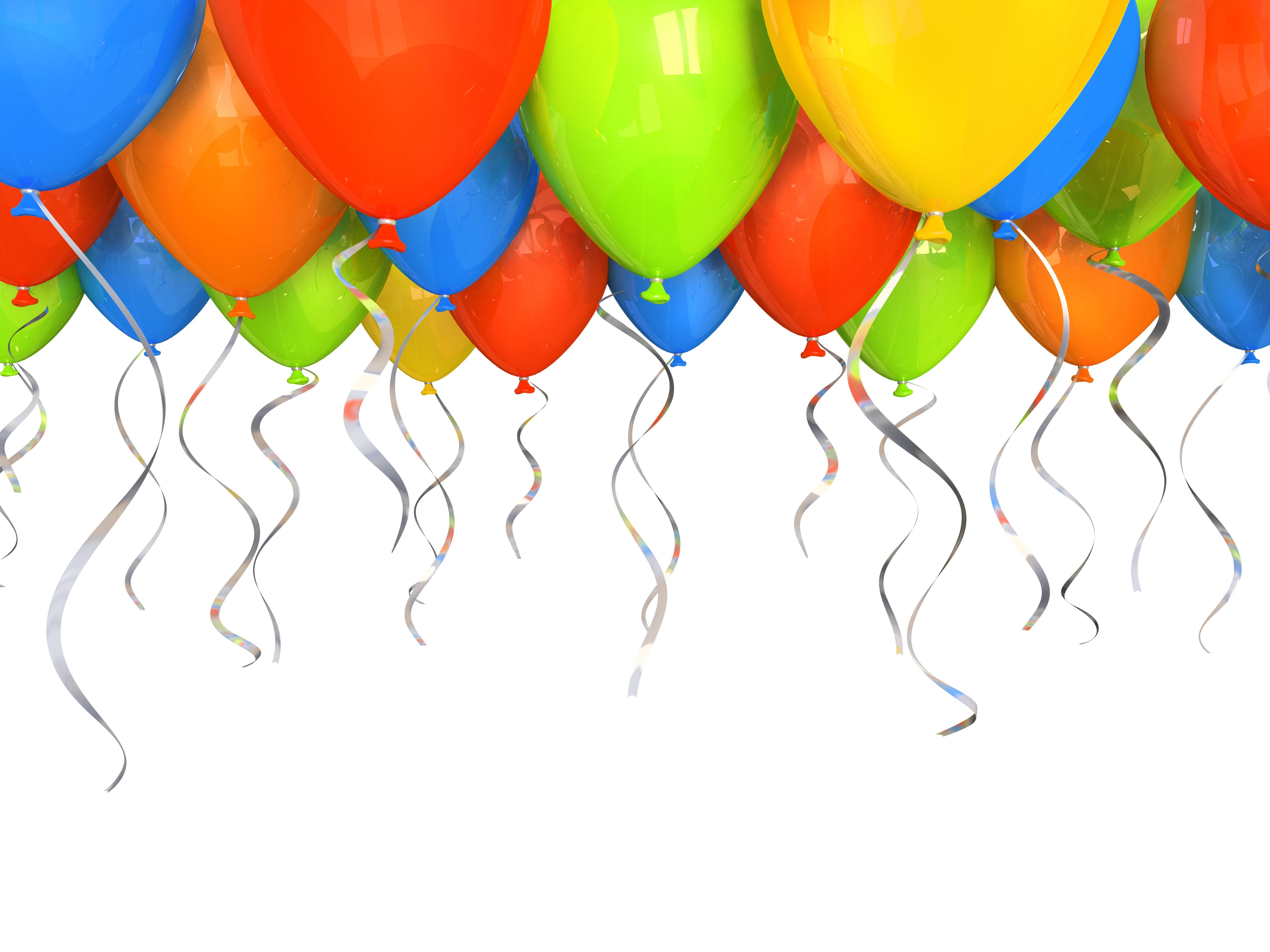 Download wallpaper 5000x3750 balloons, helium, gas, flying, rainbow