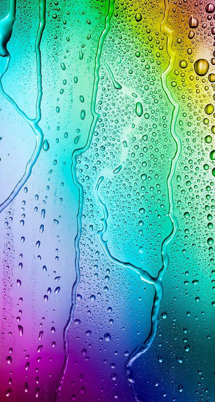 Glass, Rainbow and Drops iPhone wallpaper background. IPHONE