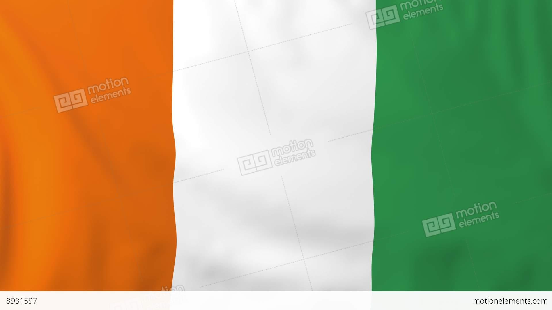 Flag Of Ivory Coast Stock Animation