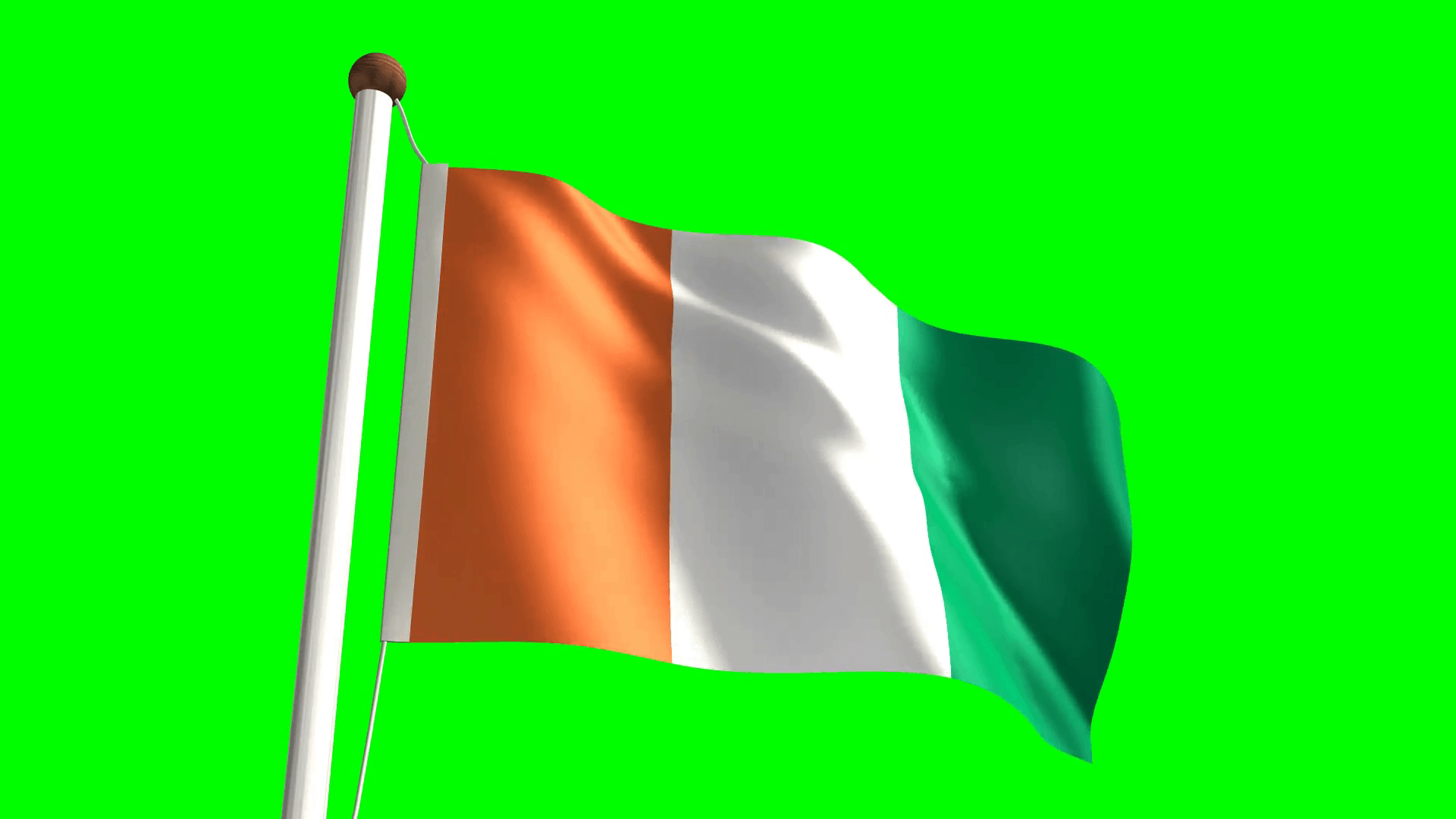 Ivory Coast flag (seamless & green screen) Motion Background