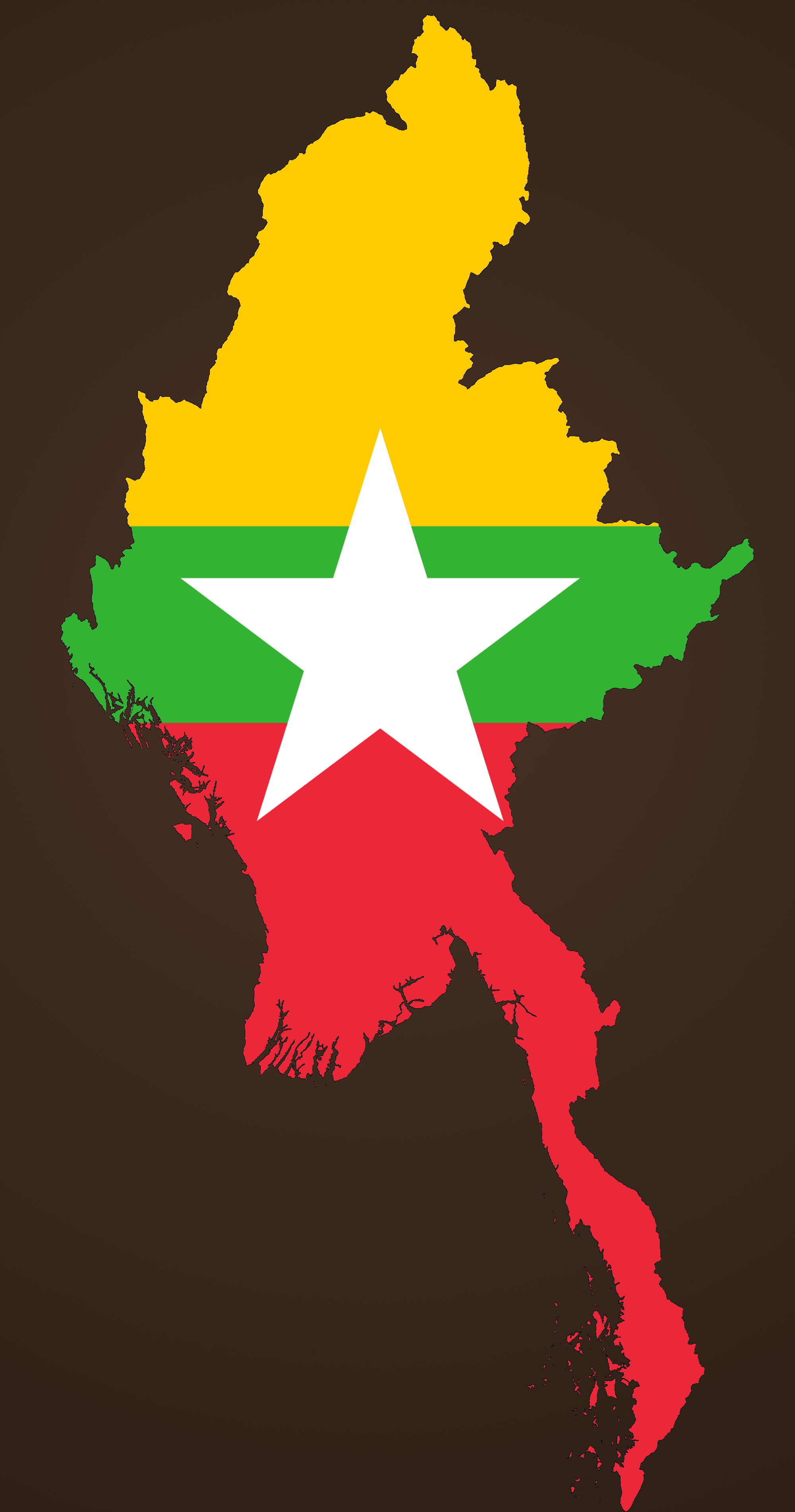 Flag map of Myanmar. Wallpaper. Map wallpaper