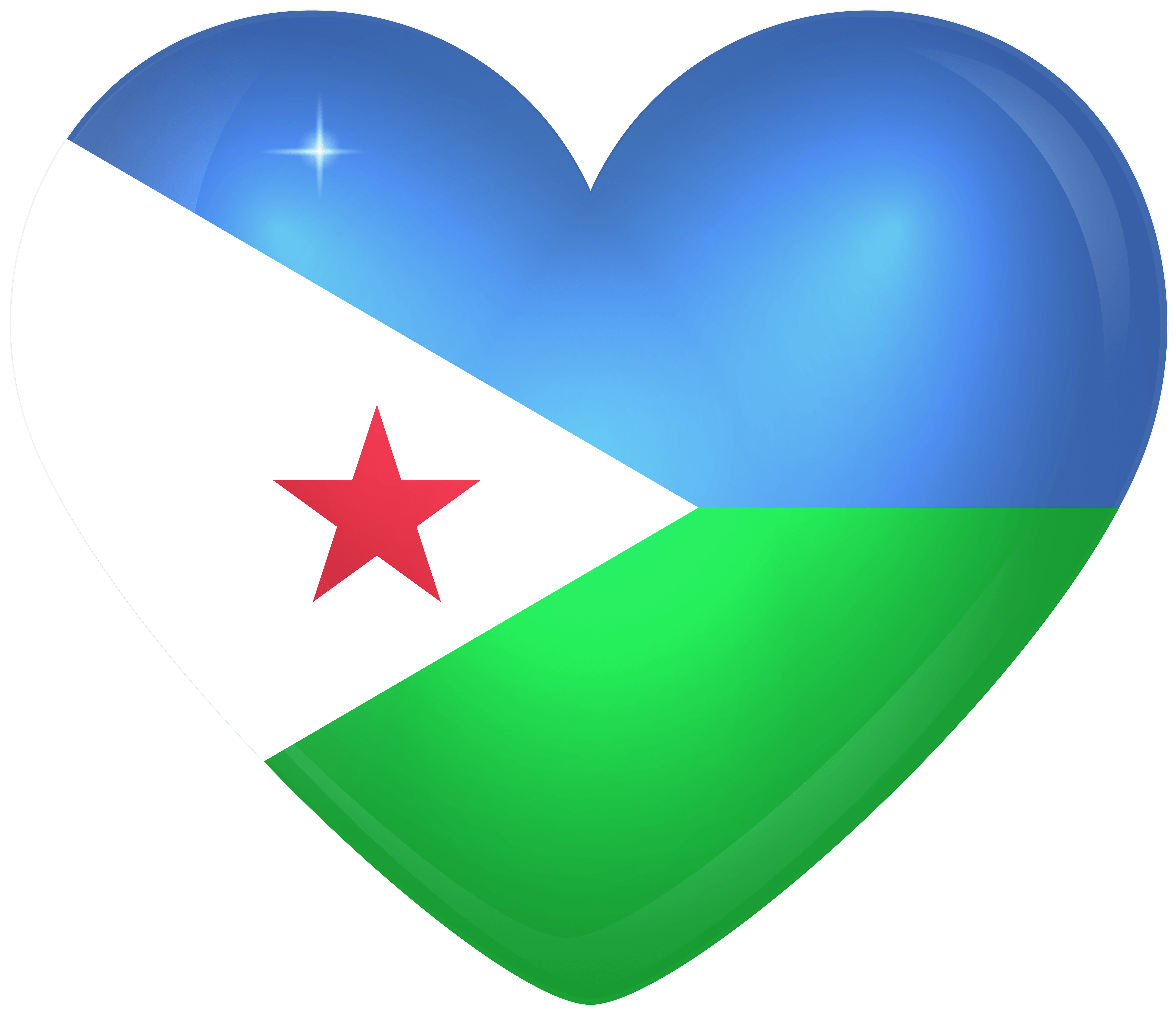 Djibouti Large Heart Flag Quality