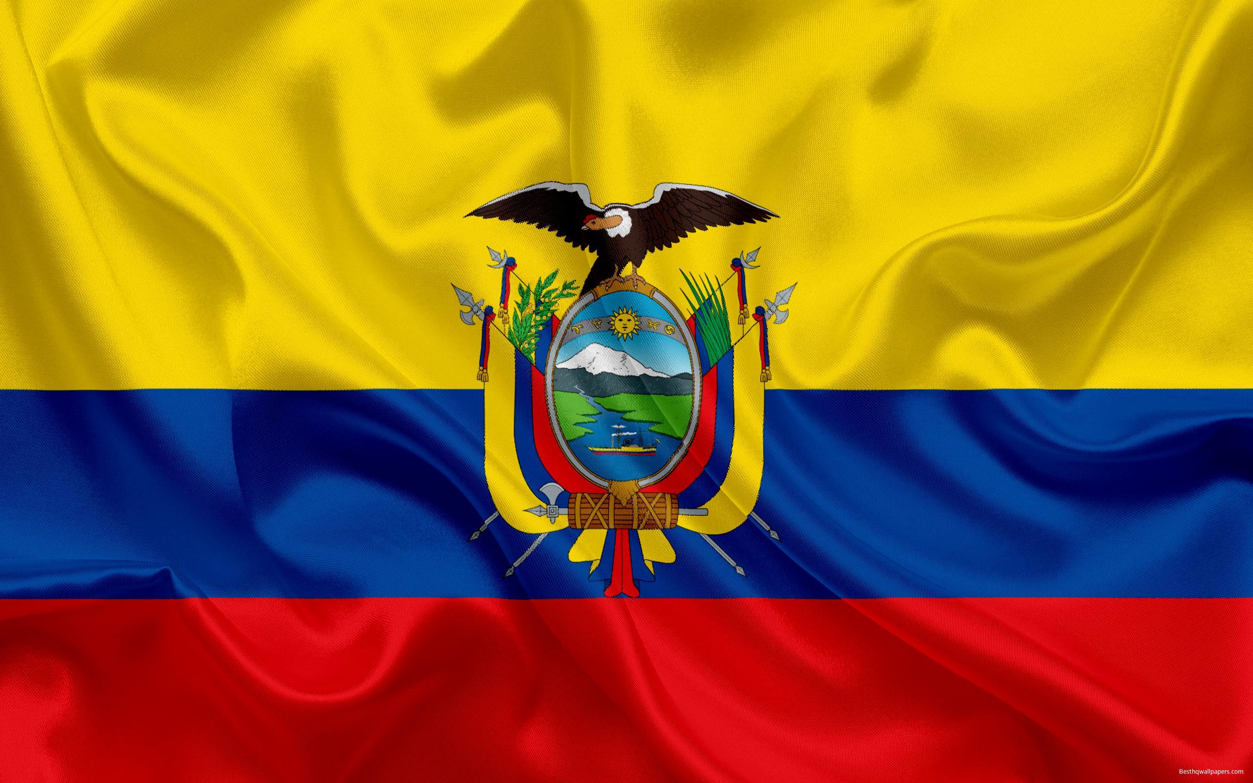 Download wallpaper Ecuadorian flag, Ecuador, South America, flag