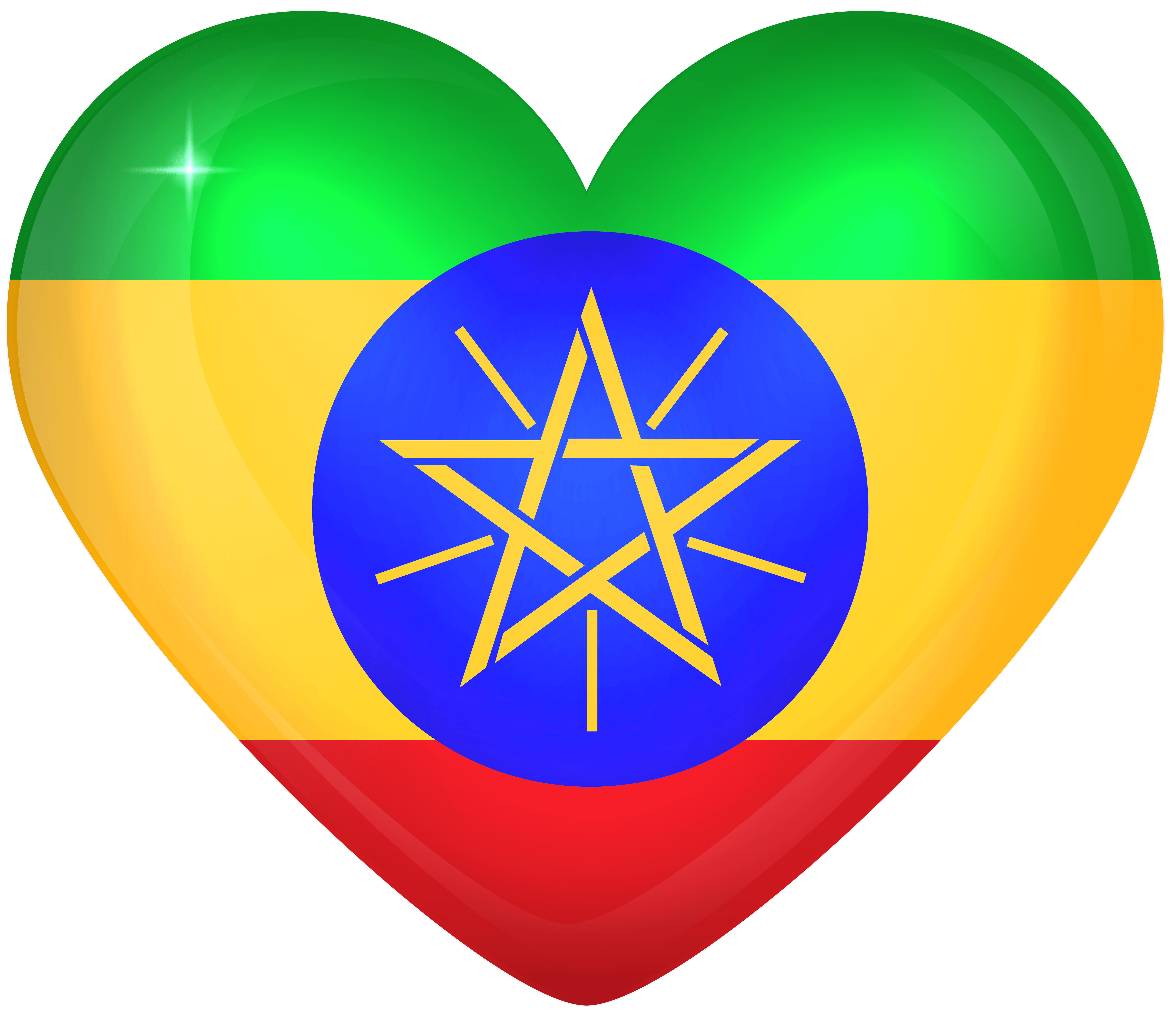 Ethiopia Large Heart Flag Quality Image And Transparent PNG Free Clipart