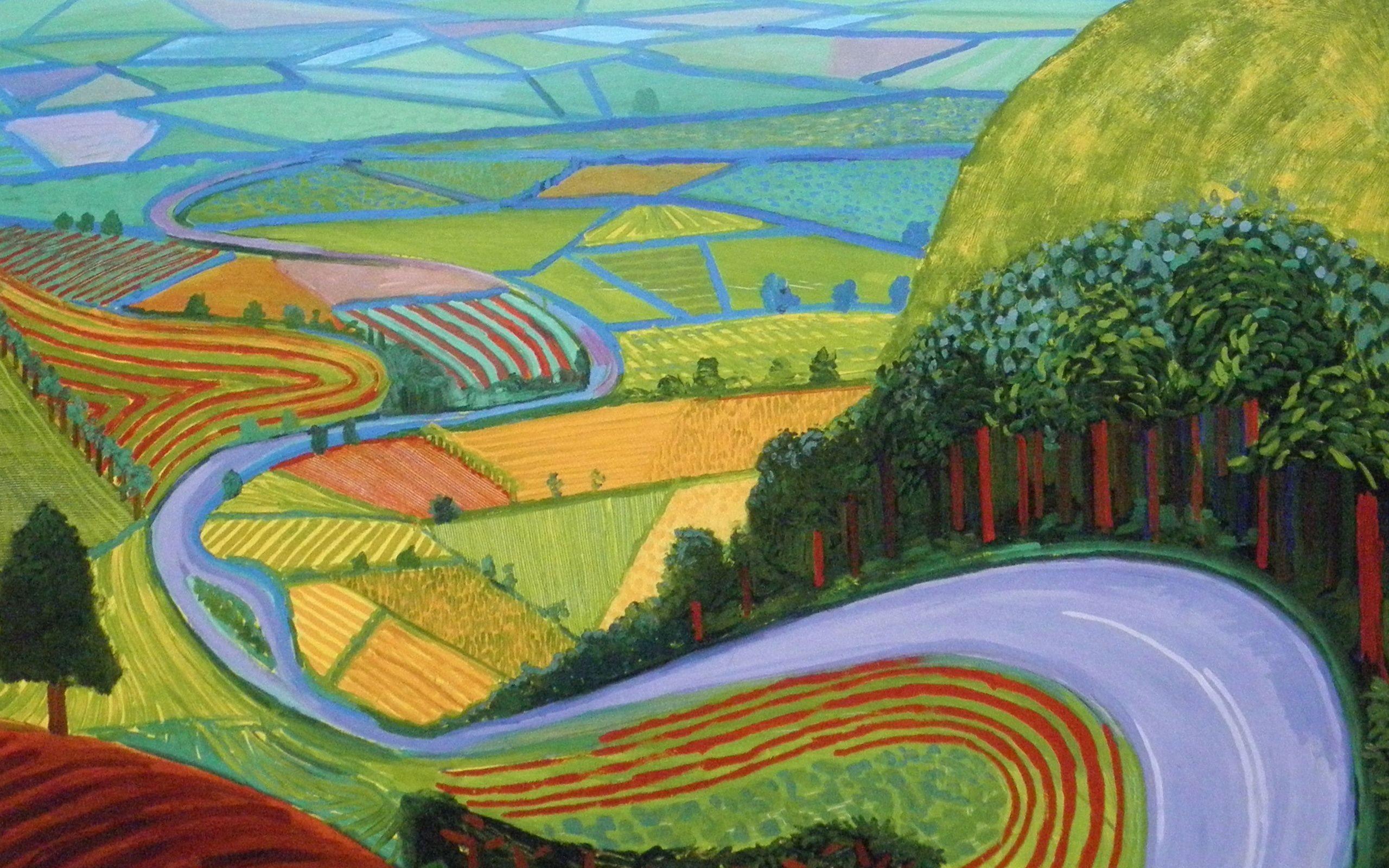 Download wallpaper blu road, david hockney, british artist