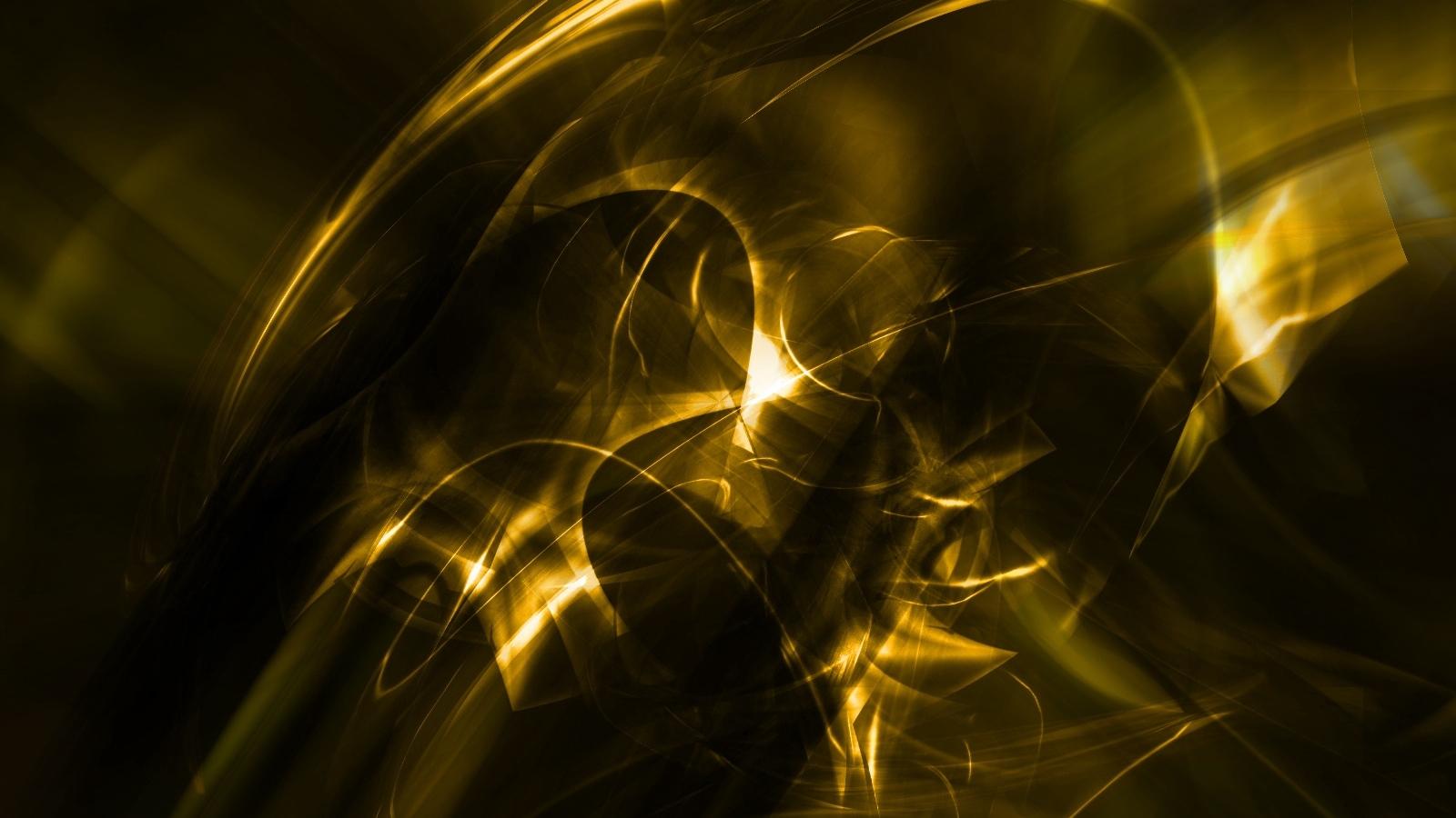 Download wallpaper 1600x900 fractal, smoke, yellow, light widescreen