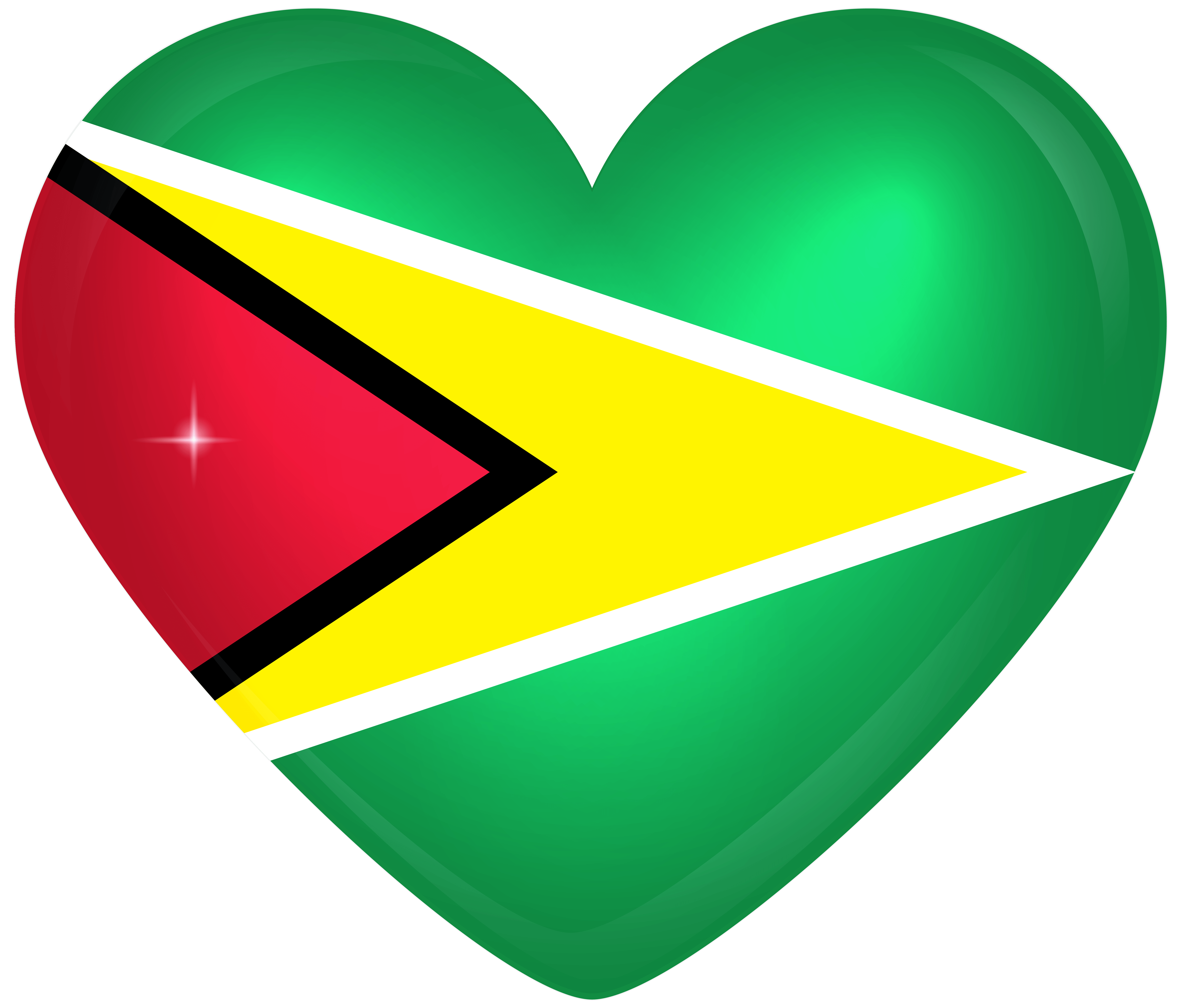 Guyana Large Heart Flag Quality