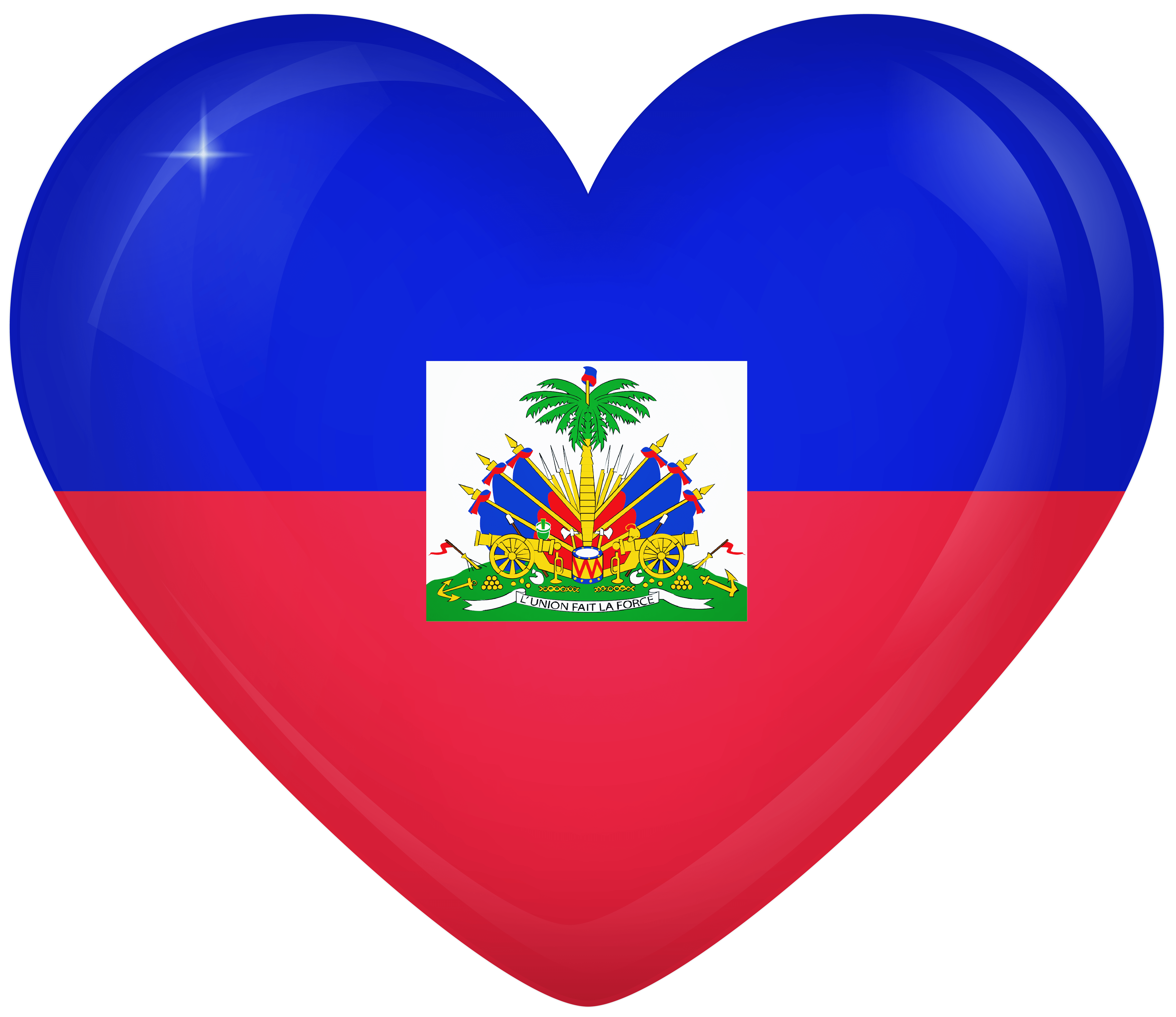 Haiti Large Heart Flag Quality Image